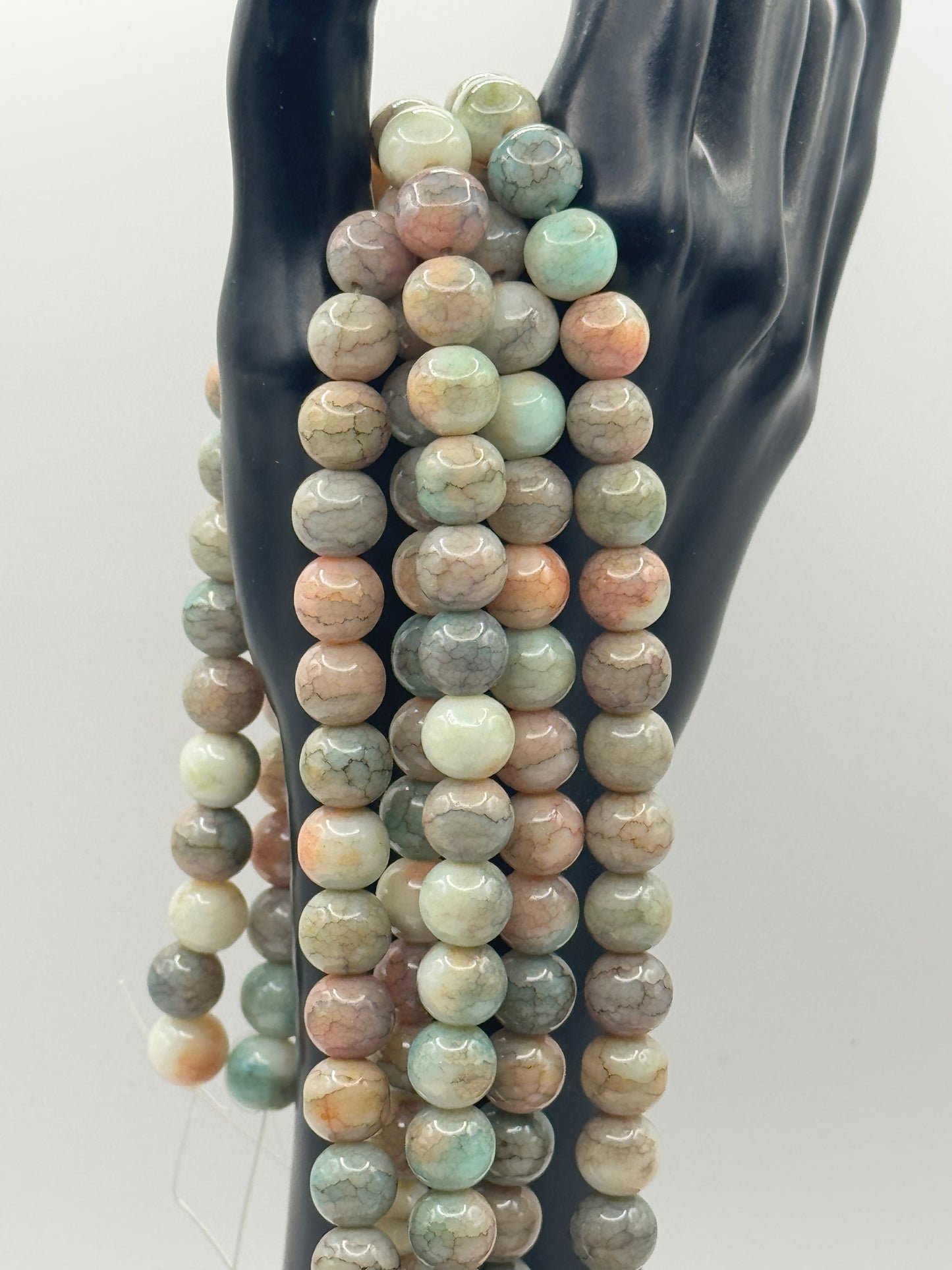 10MM Glass Marble Veined Jelly (20 Colors)
