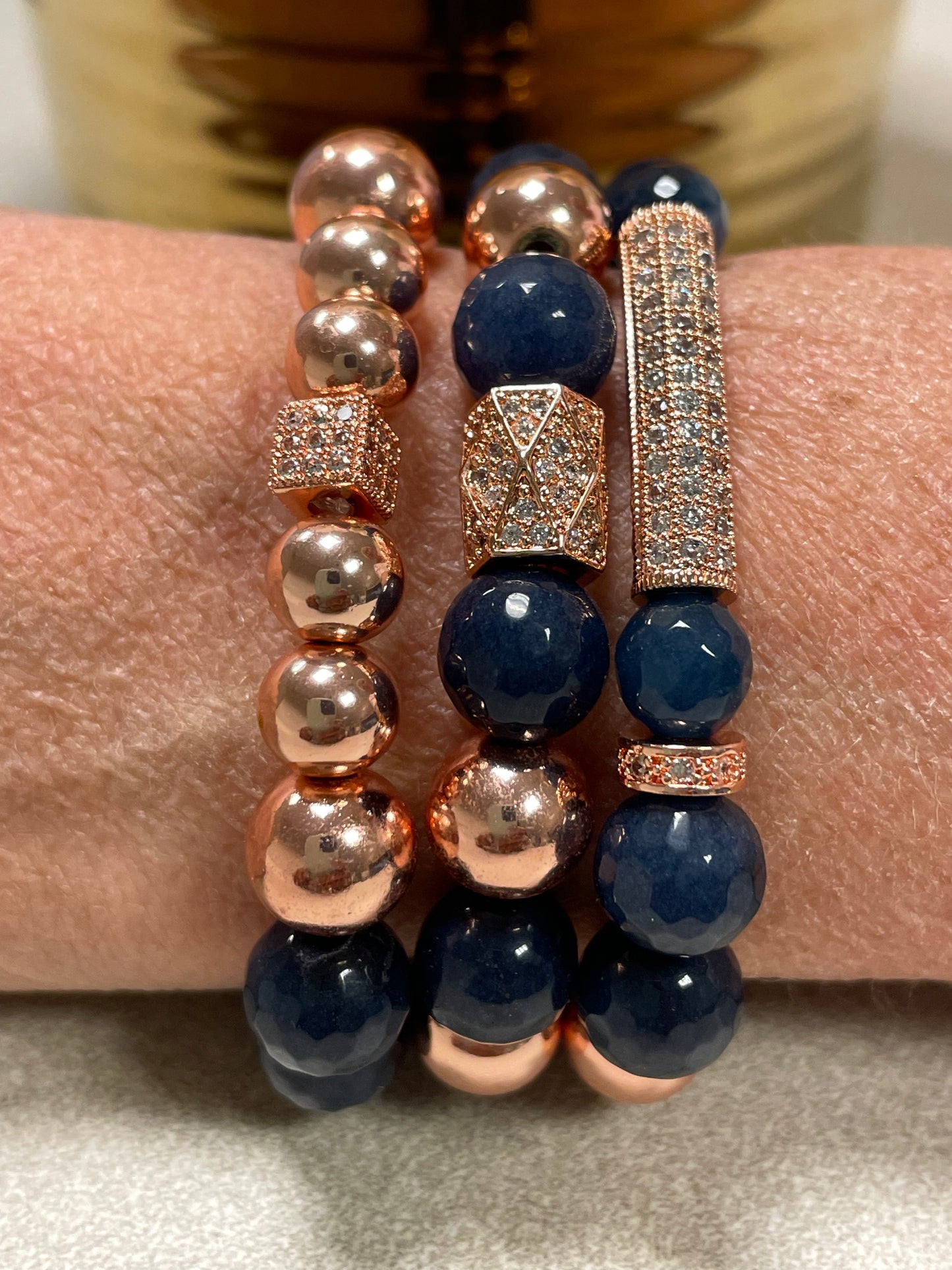 Women’s Navy Jade Bracelet set