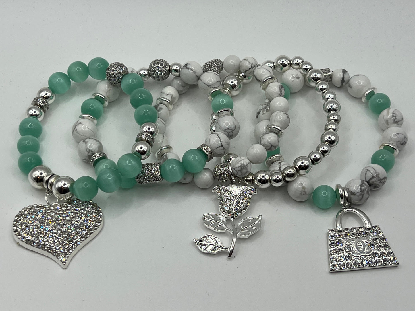 Women’s Howlite & Cats Eye 5 stack set