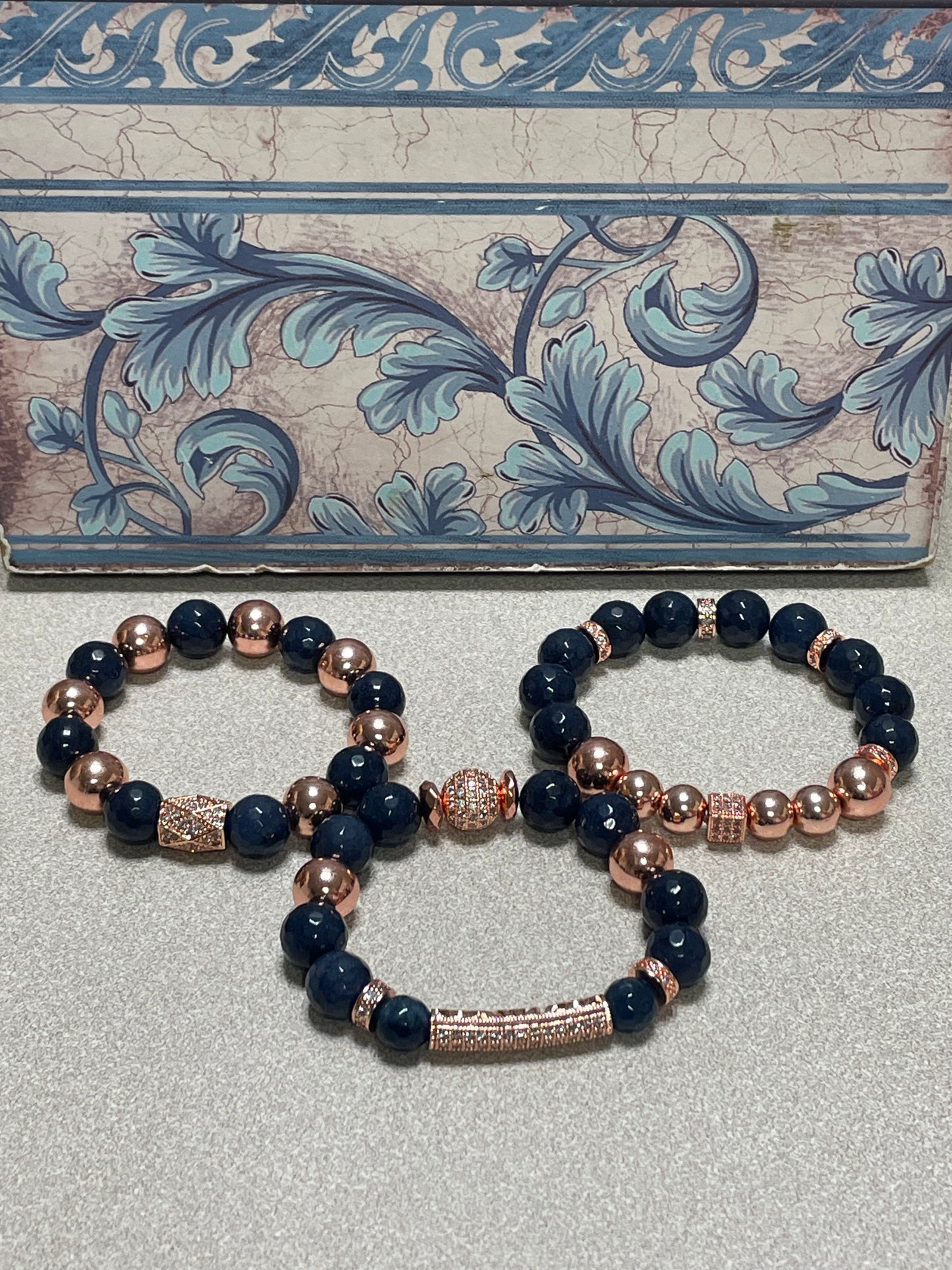 Women’s Navy Jade Bracelet set