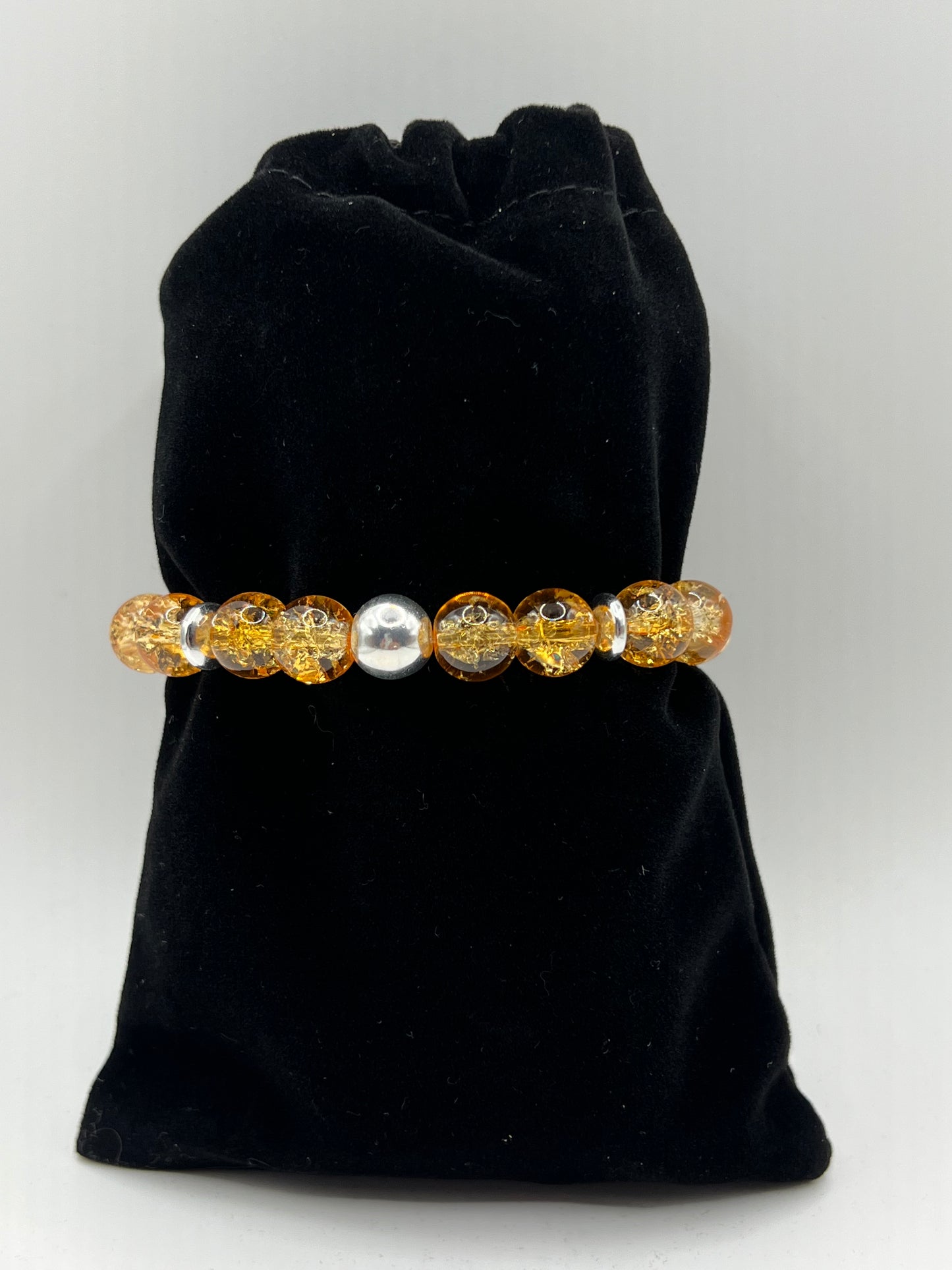 Orange Glass Bead Paw Print