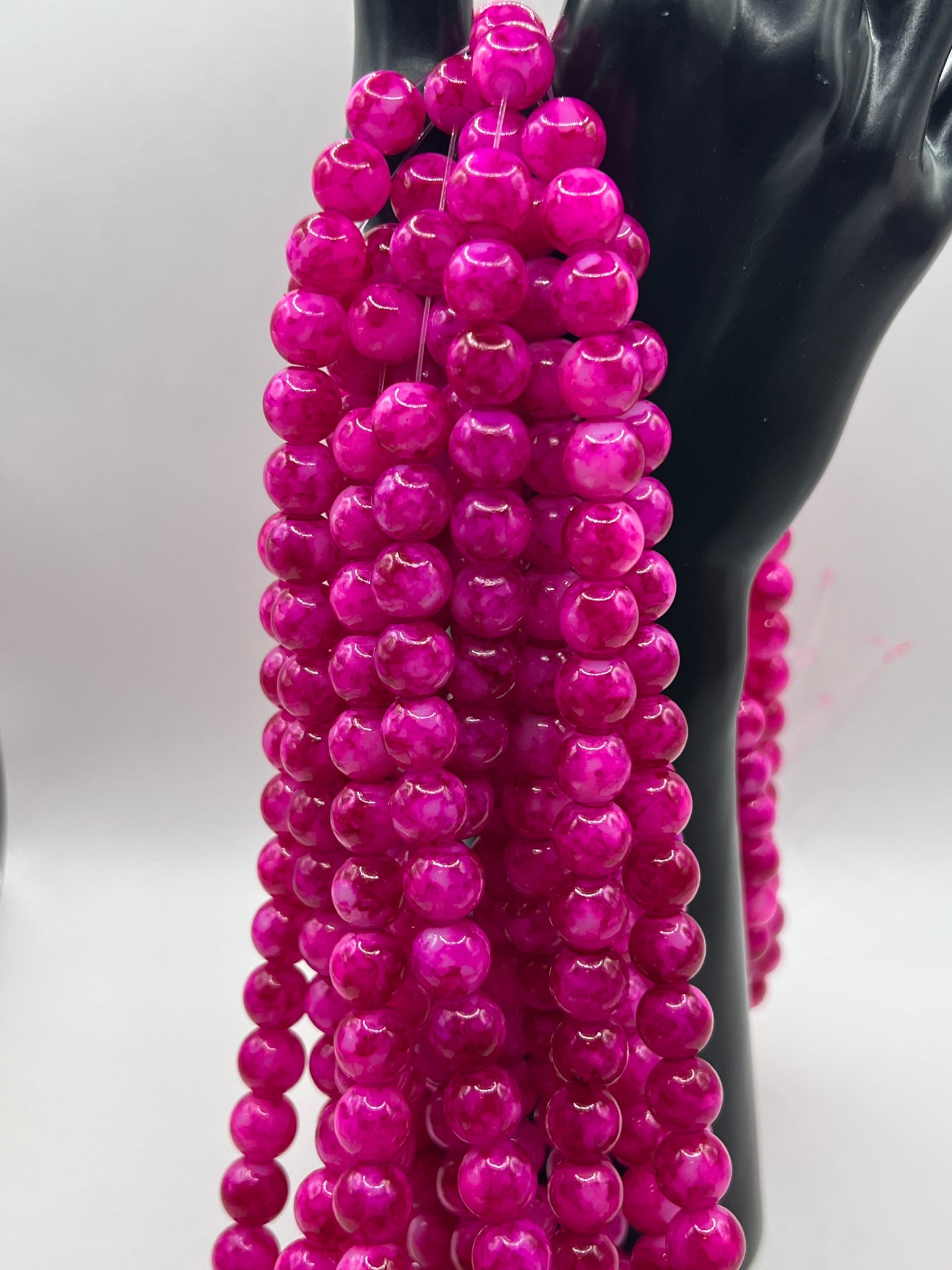 10MM Glass Marbled Beads (4 Colors)