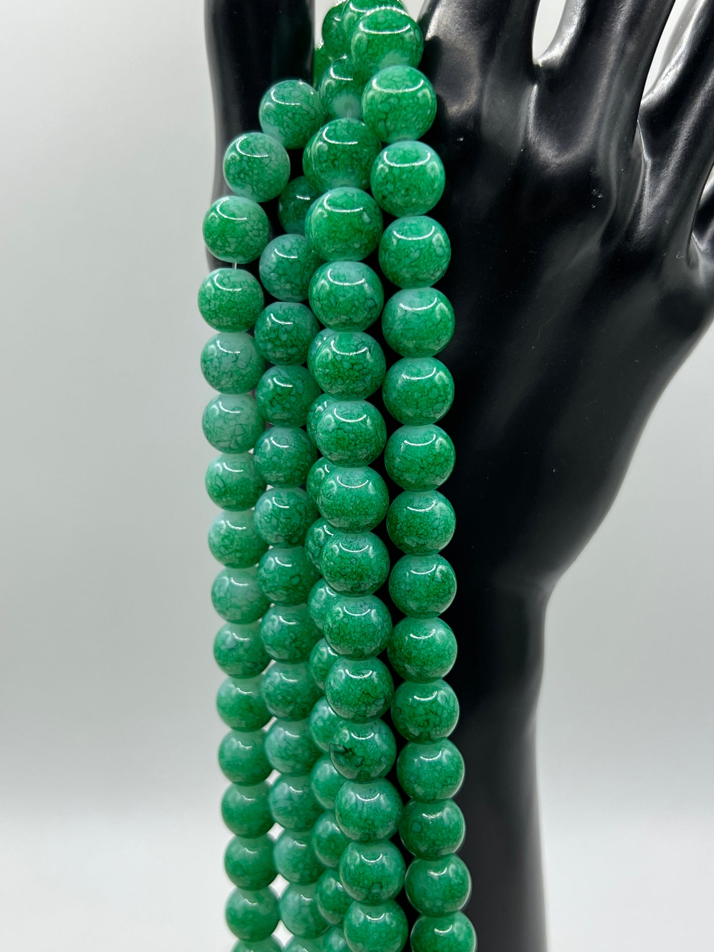 10MM Glass Marbled Beads (4 Colors)