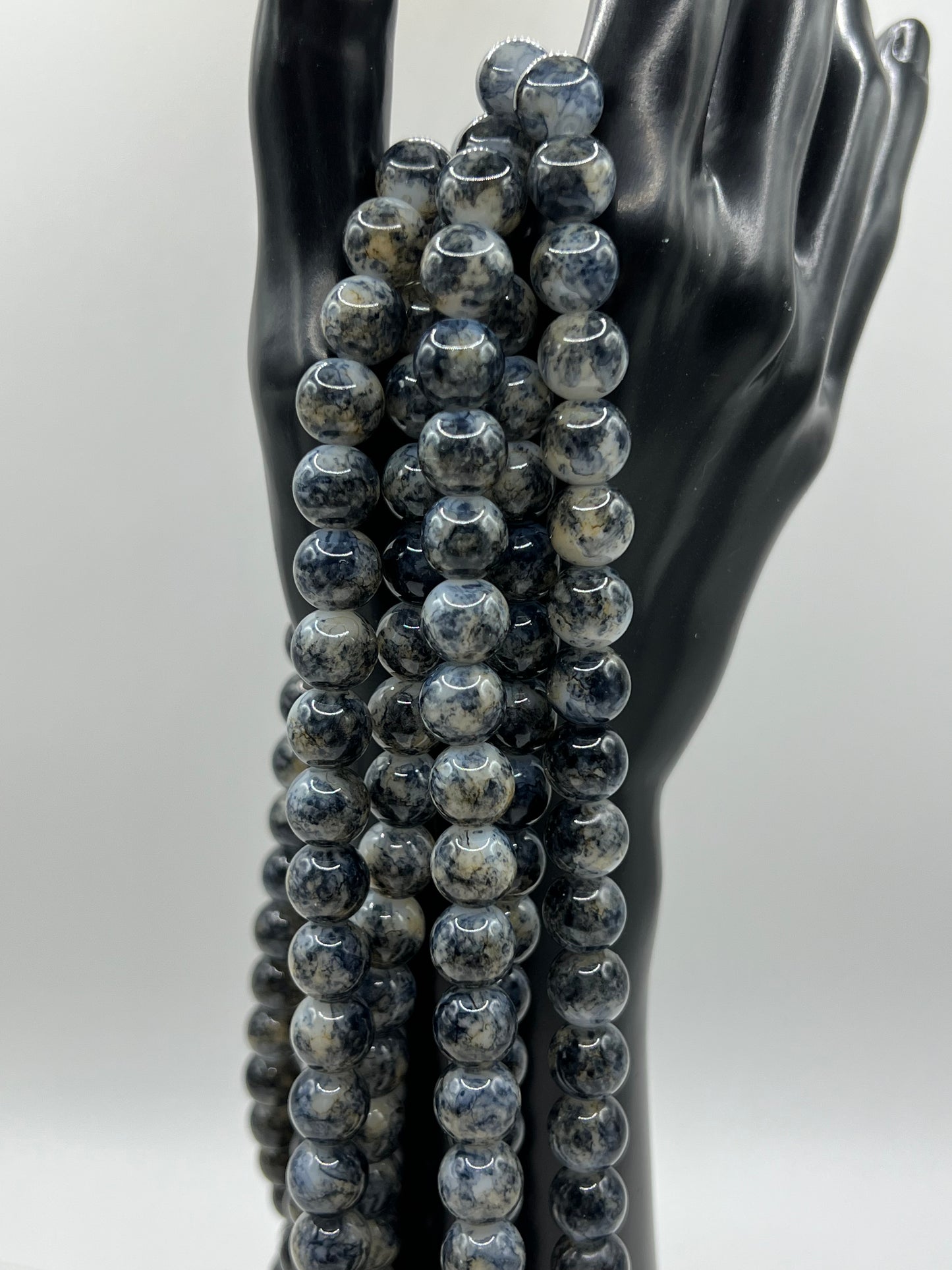 10MM Glass Marbled Beads (4 Colors)
