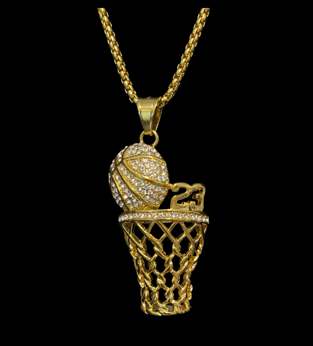 Stainless Steel Basketball Chain Gold