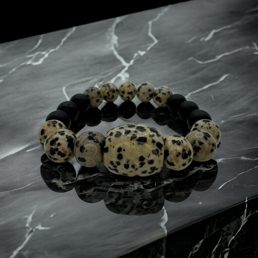 Dalmatian Jasper & Matte Black Onyx