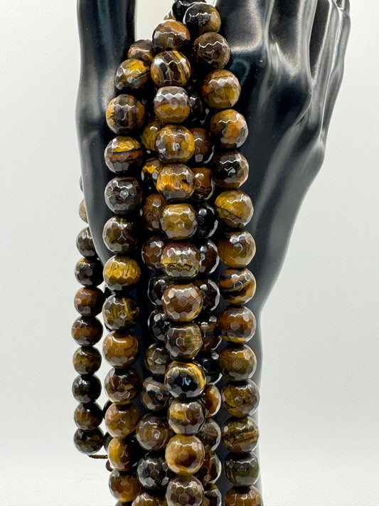 Faceted Brown Tigers Eye 10MM