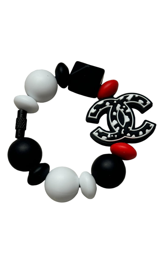 Black, White, Red Chanel Cup Arm Bracelet