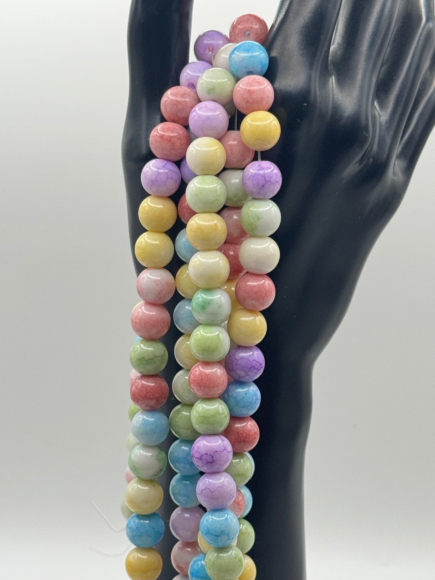 10MM Glass Marble Veined Jelly  (20 Colors)