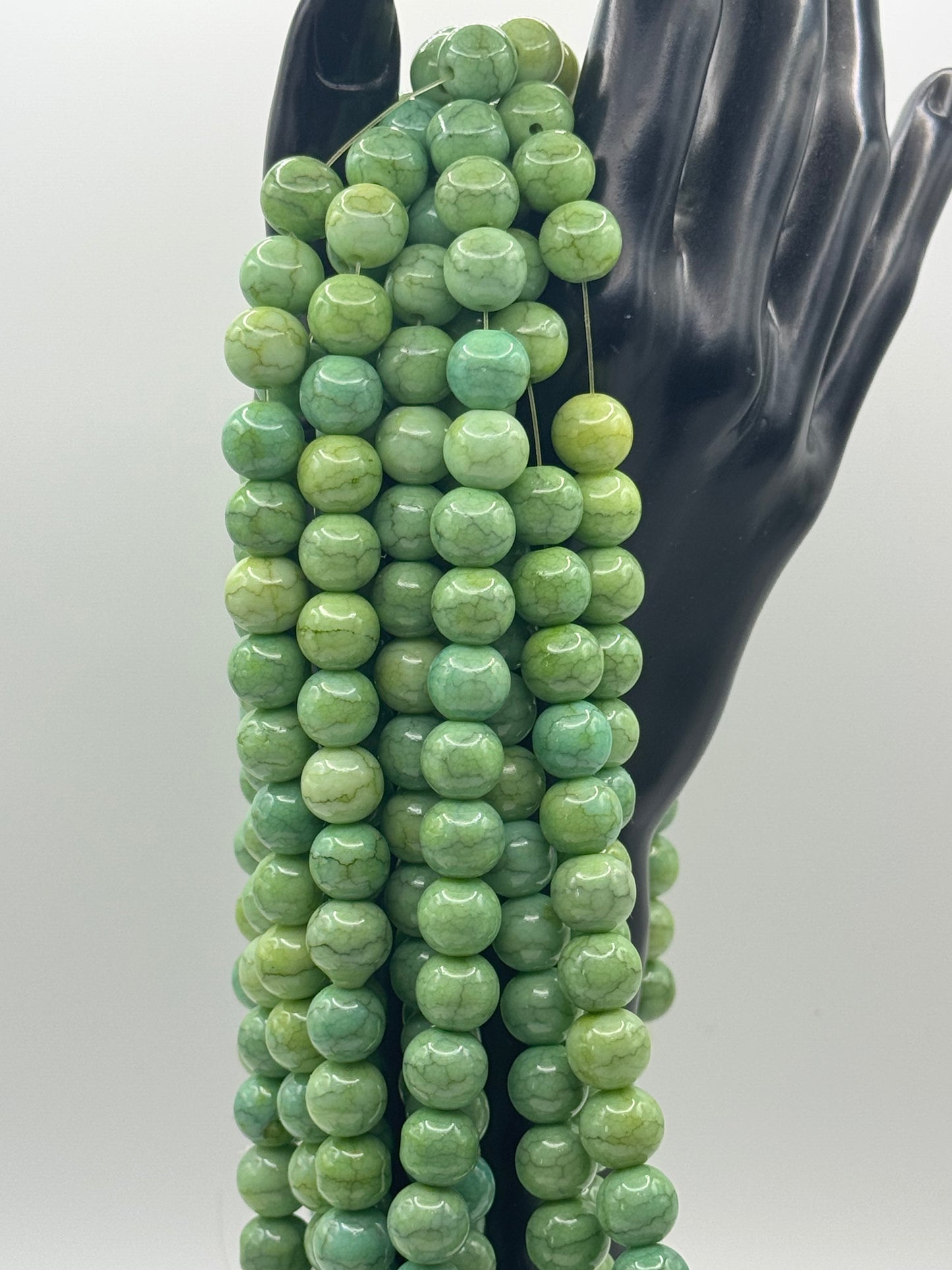 10MM Glass Marble Veined Jelly  (20 Colors)