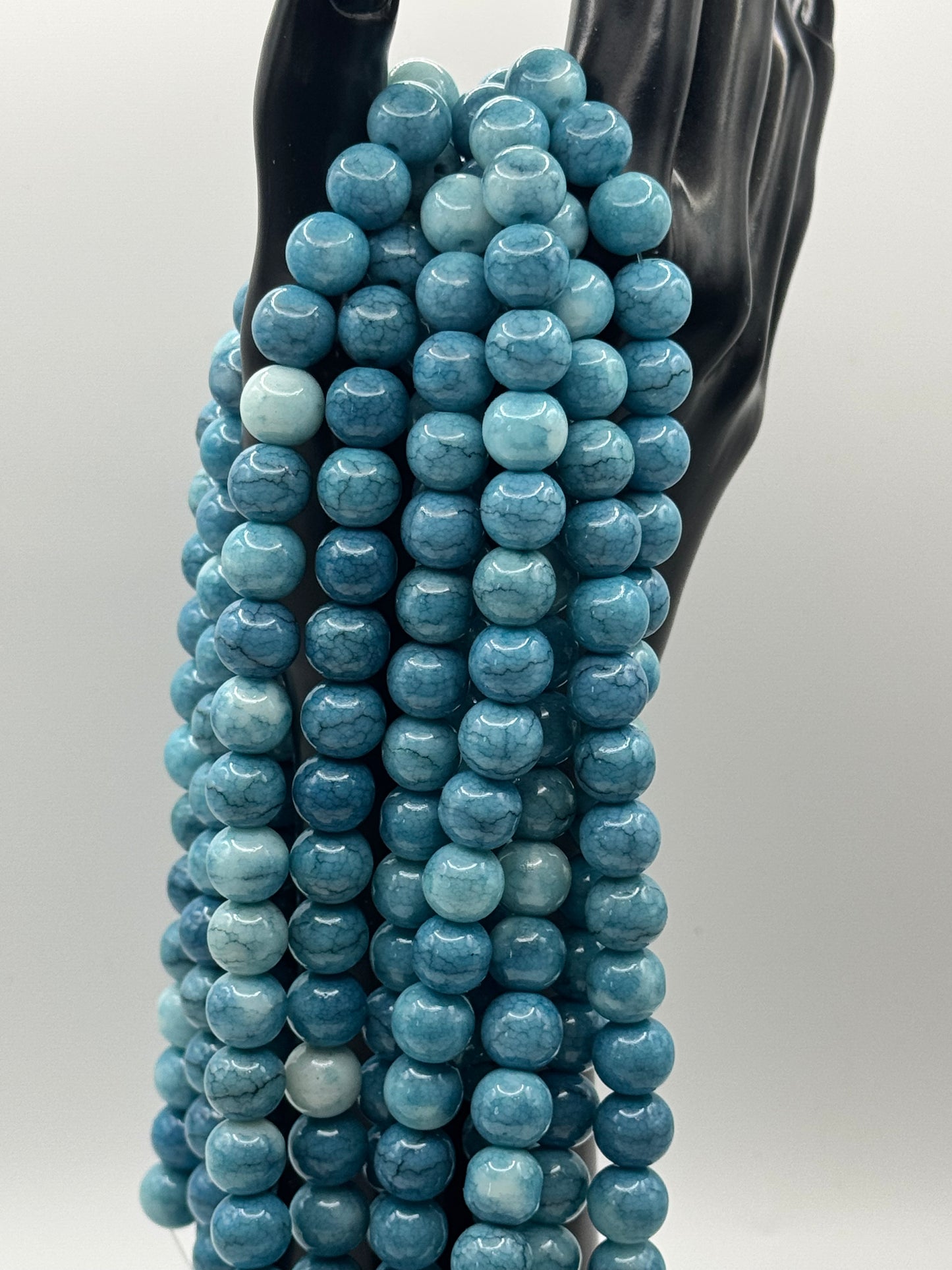 10MM Glass Marble Veined Jelly  (20 Colors)