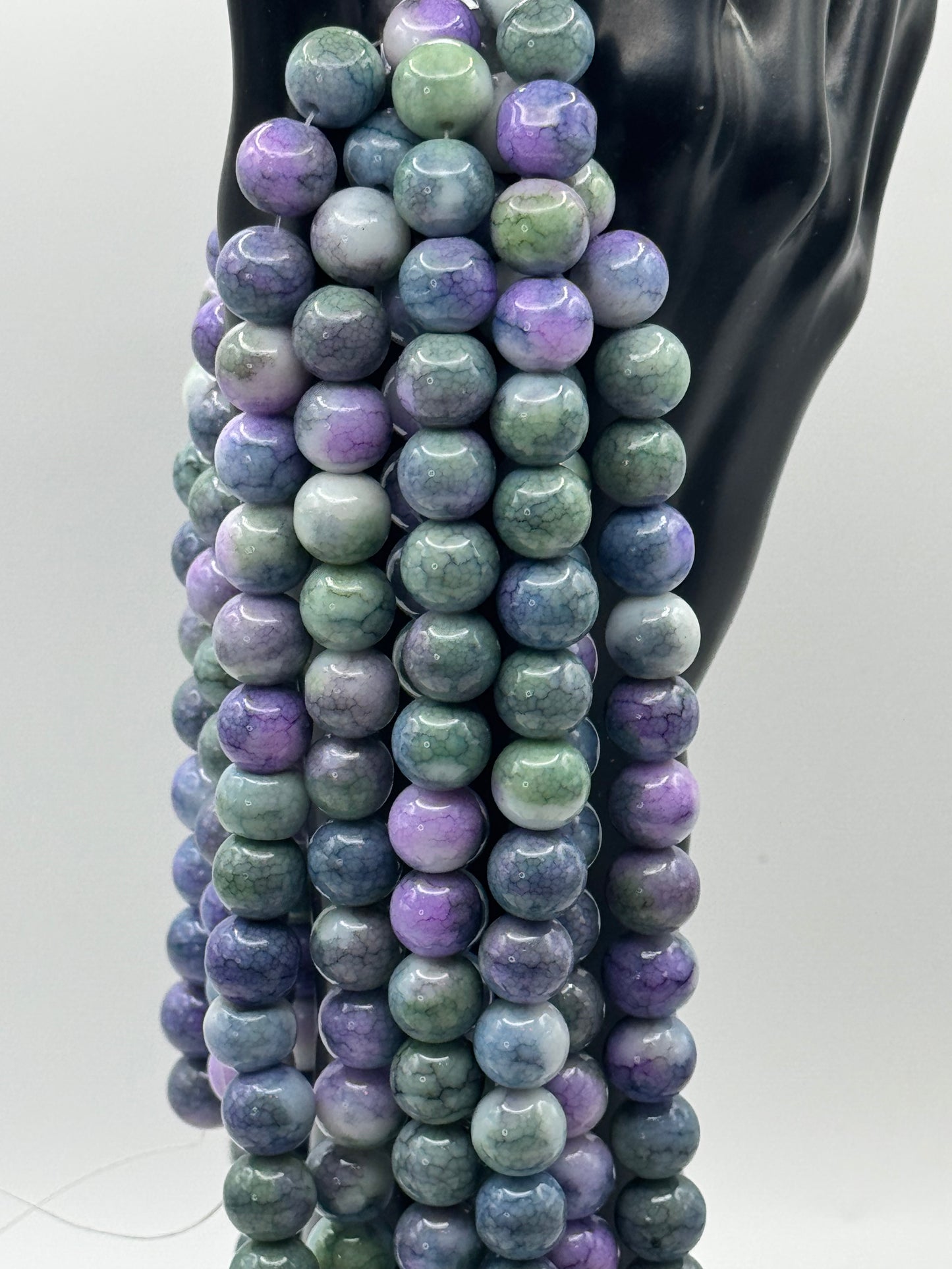 10MM Glass Marble Veined Jelly  (20 Colors)