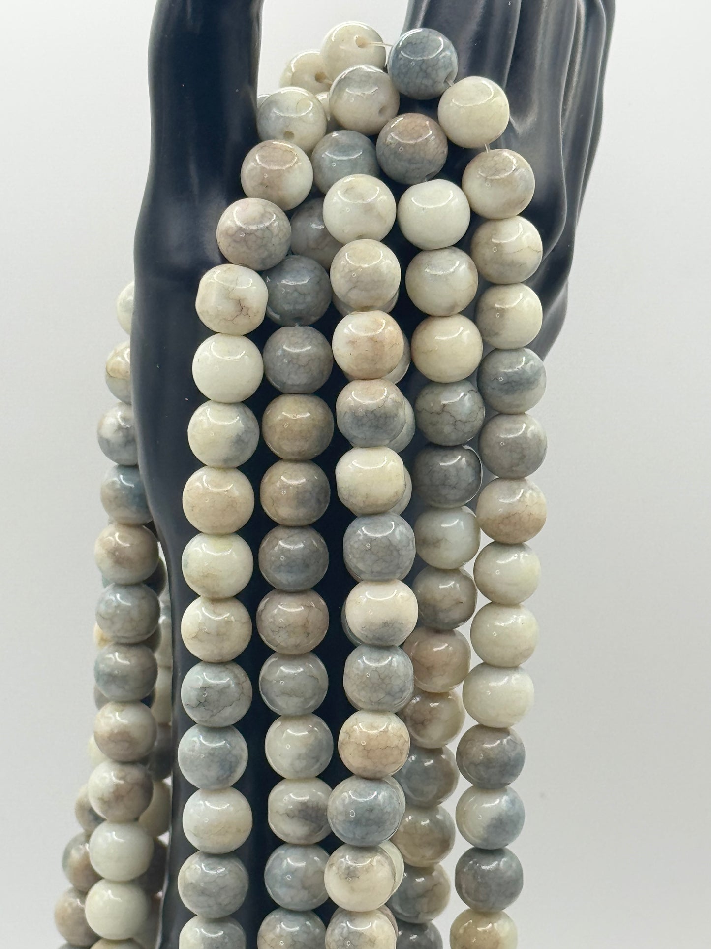 10MM Glass Marble Veined Jelly  (20 Colors)