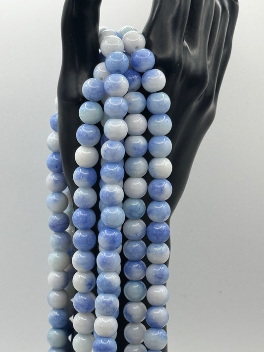 10MM Glass Marble Veined Jelly  (20 Colors)
