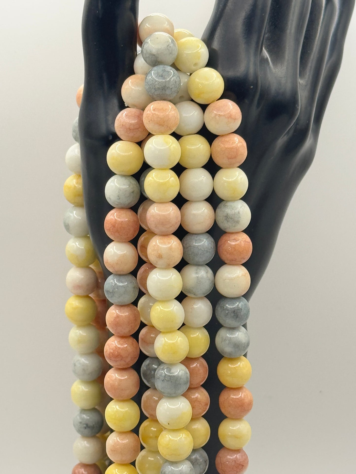 10MM Glass Marble Veined Jelly  (20 Colors)
