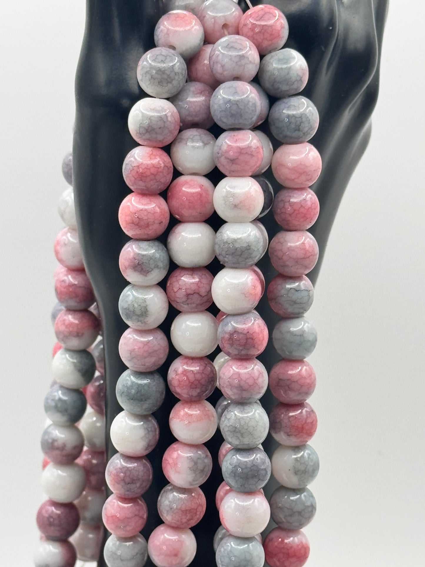 10MM Glass Marble Veined Jelly  (20 Colors)