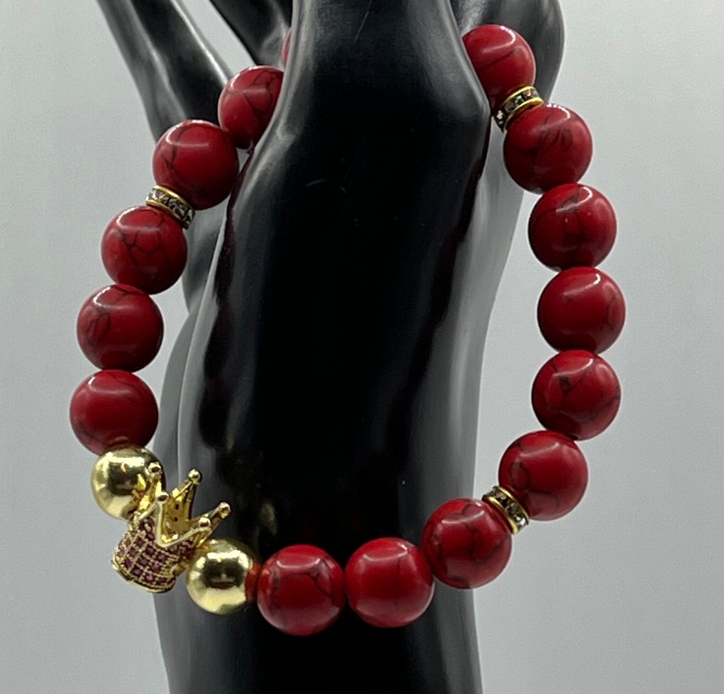 10MM Red Synthetic Turquoise bracelet