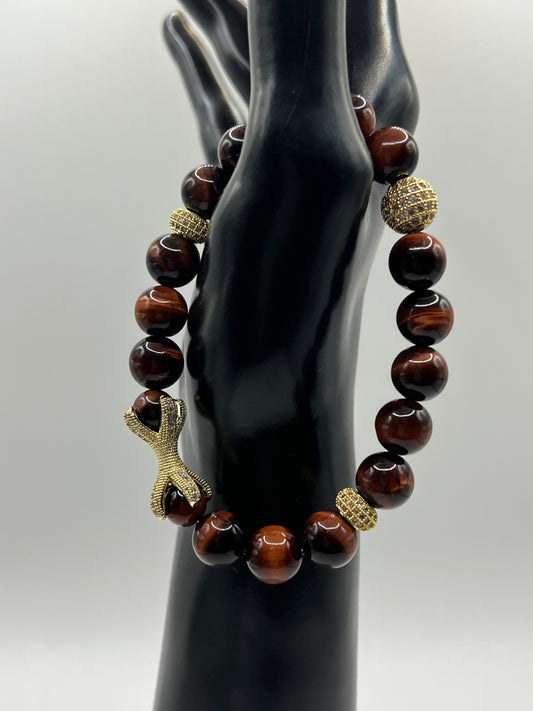 Men’s Red Tigers Eye 10MM Bracelet