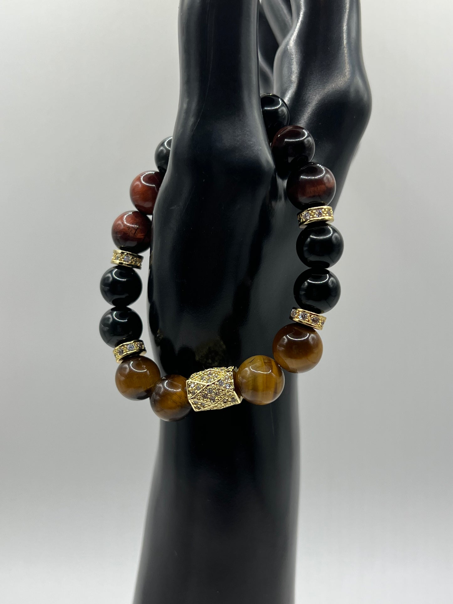 Tigers Eye & Black Obsidian 10mm