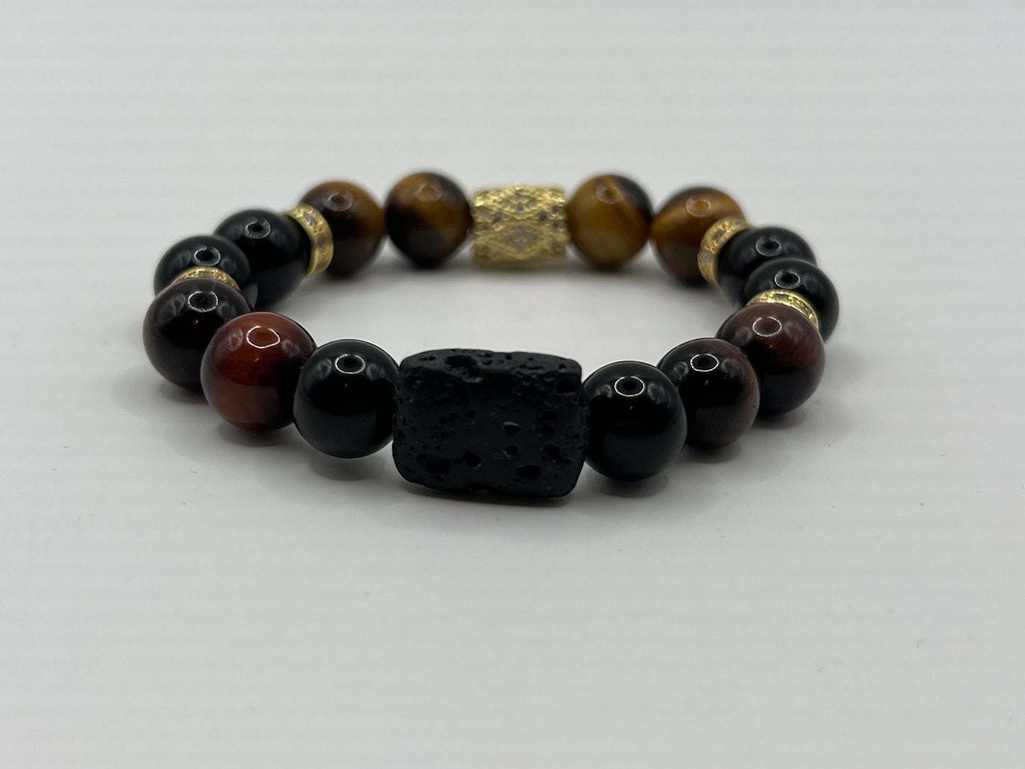 Tigers Eye & Black Obsidian 10mm