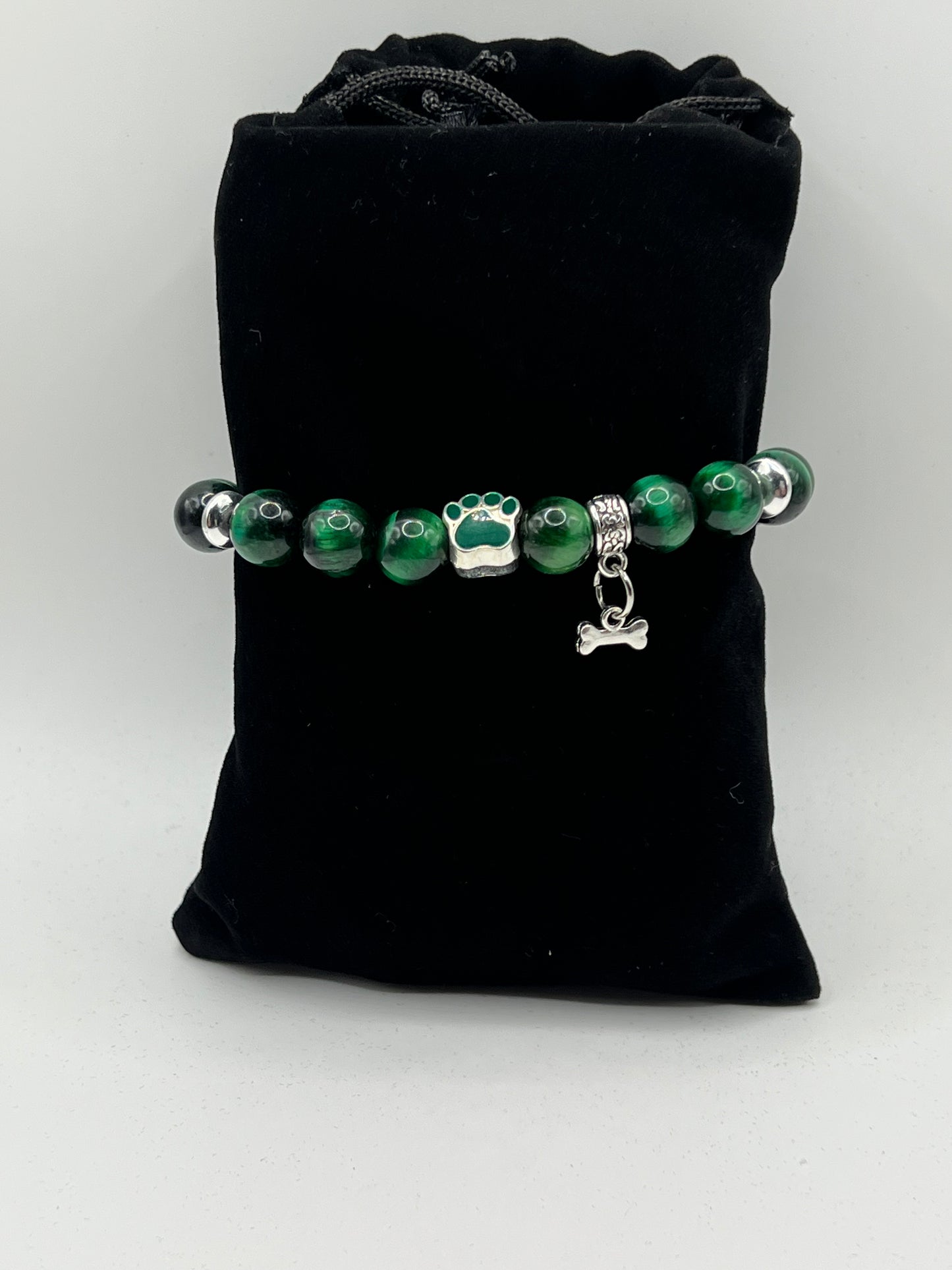 Green Tigers Eye Men’s/unisex Paw Print