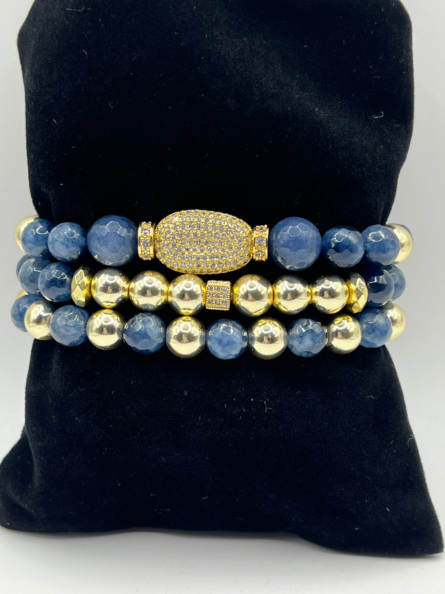 Women’s Blue Jade & Gold Hematite