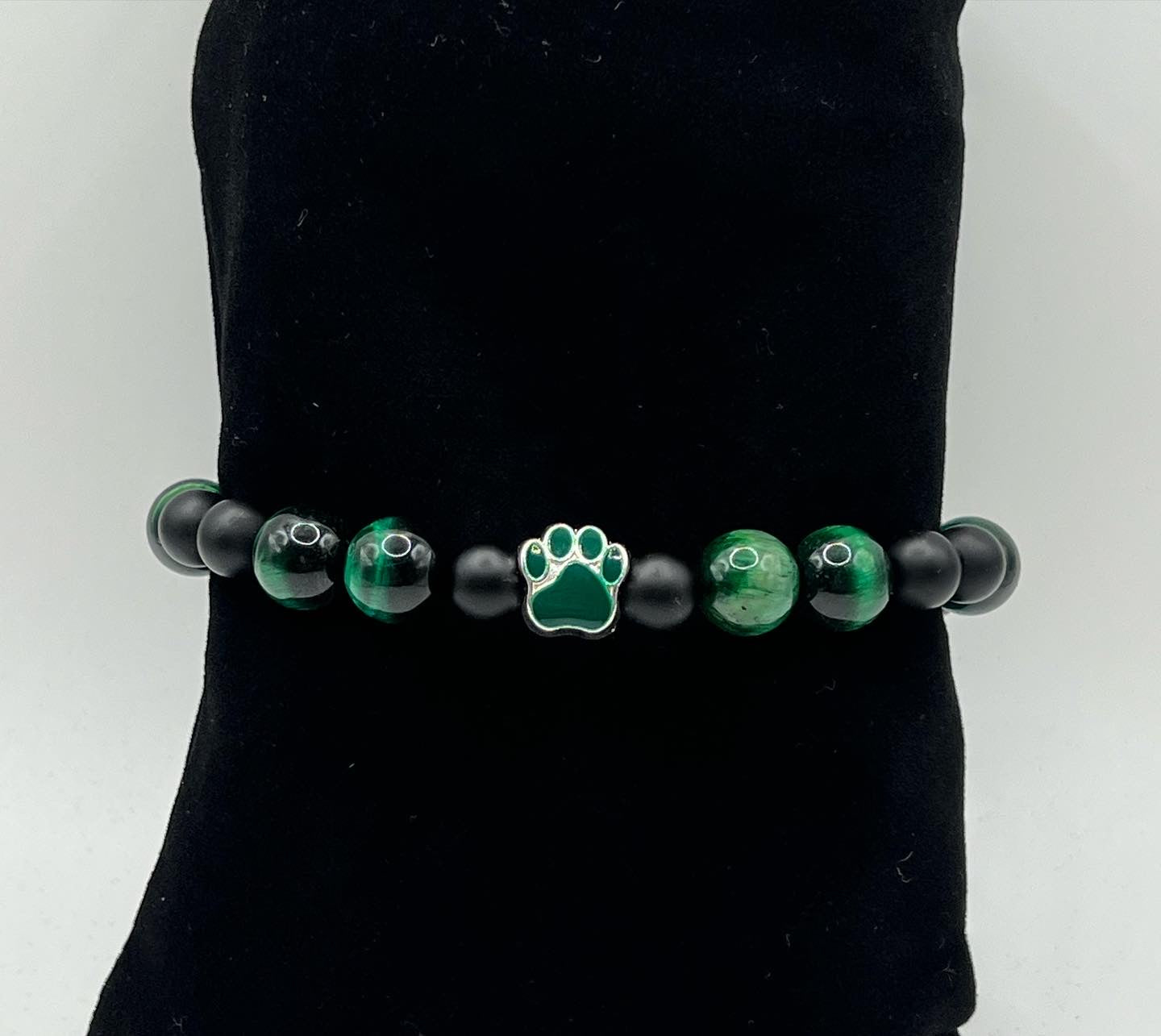 Green Tigers Eye Men’s/unisex Paw Print