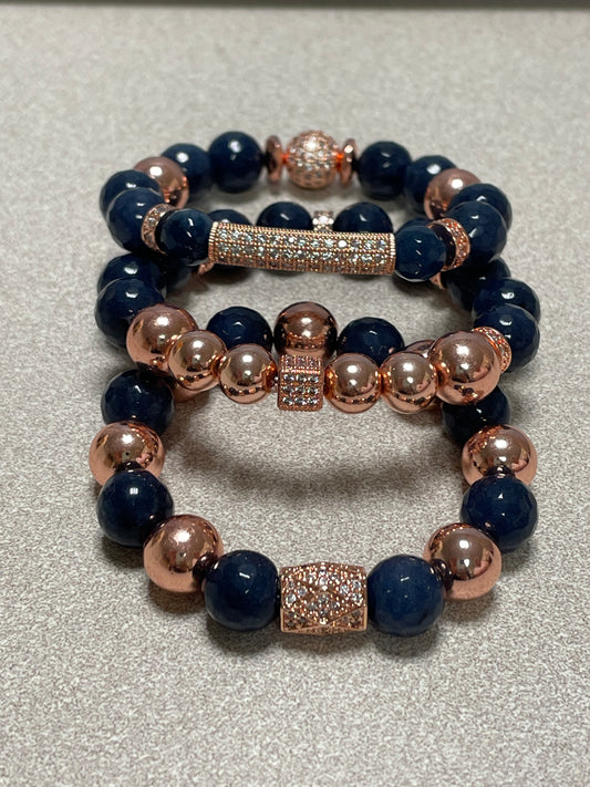 Women’s Navy Jade Bracelet set