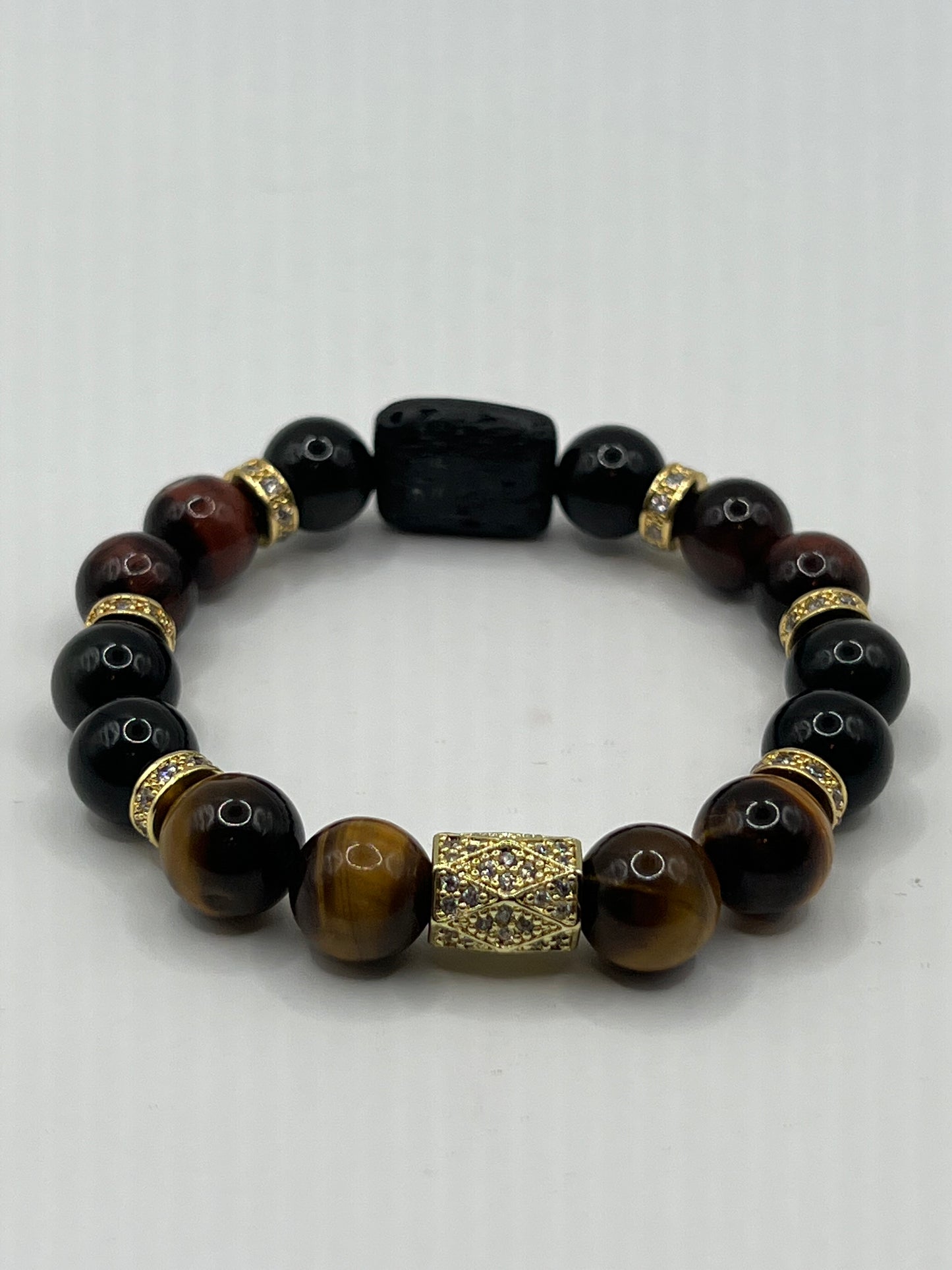 Tigers Eye & Black Obsidian 10mm