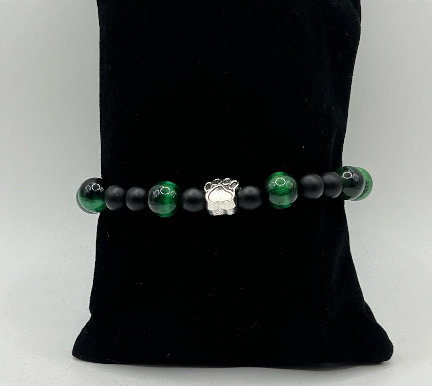 Green Tigers Eye Men’s/unisex Paw Print