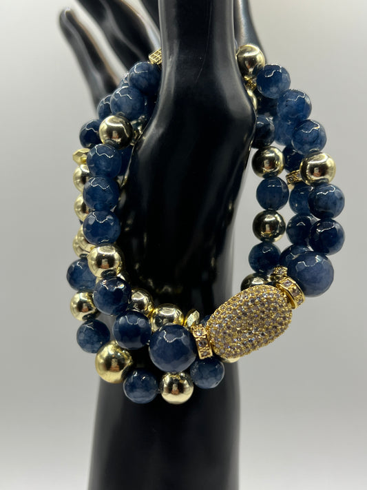 Women’s Blue Jade & Gold Hematite