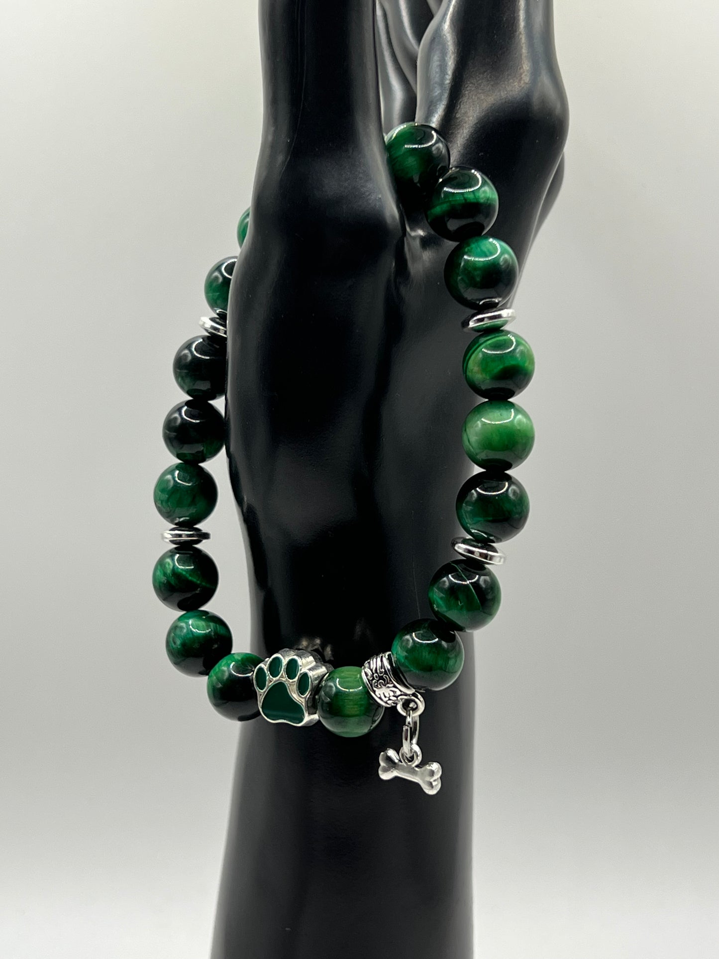 Green Tigers Eye Men’s/unisex Paw Print