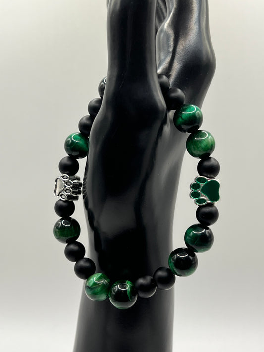 Green Tigers Eye Men’s/unisex Paw Print