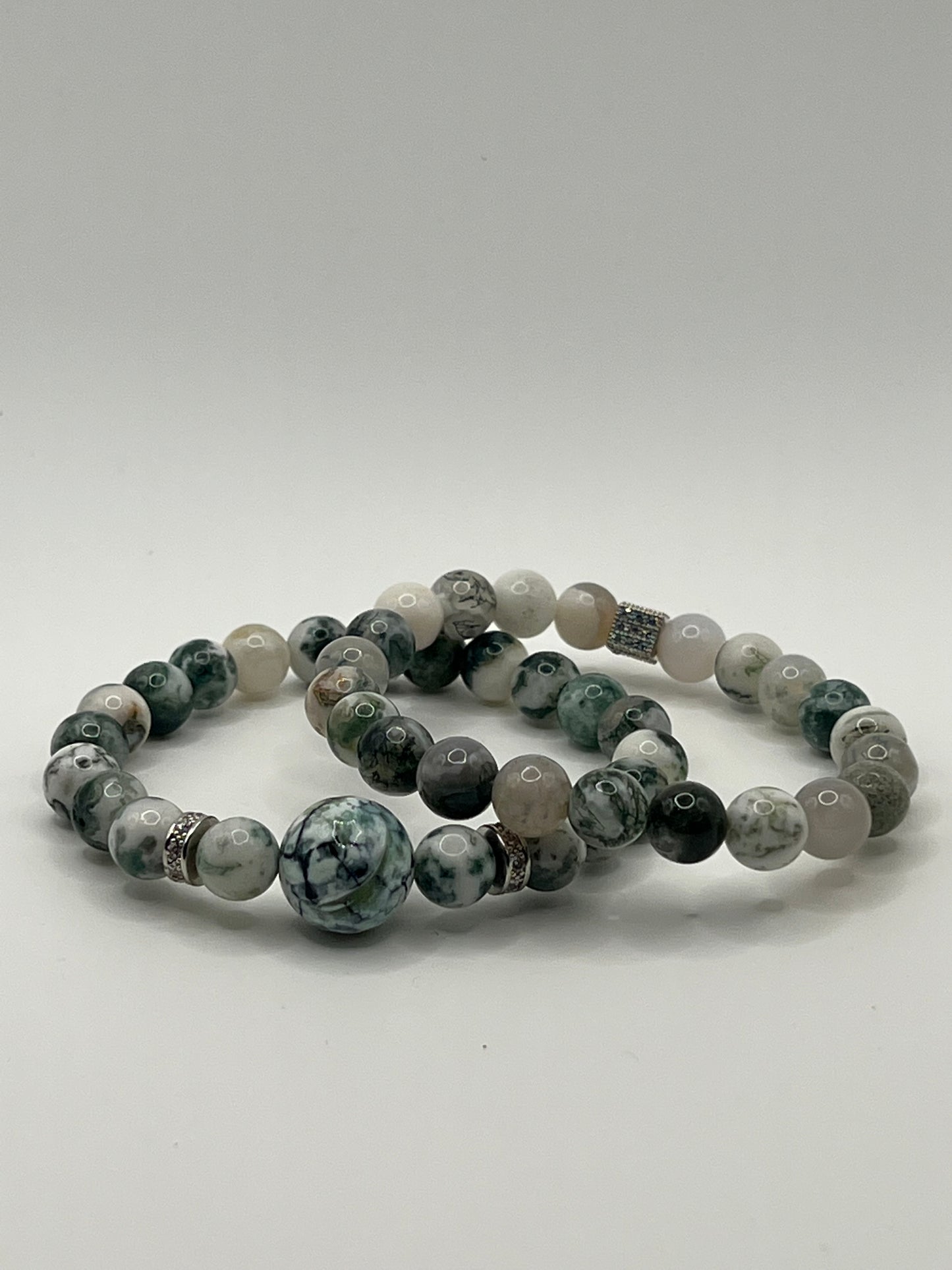 8MM Unisex Tree Agate bracelets