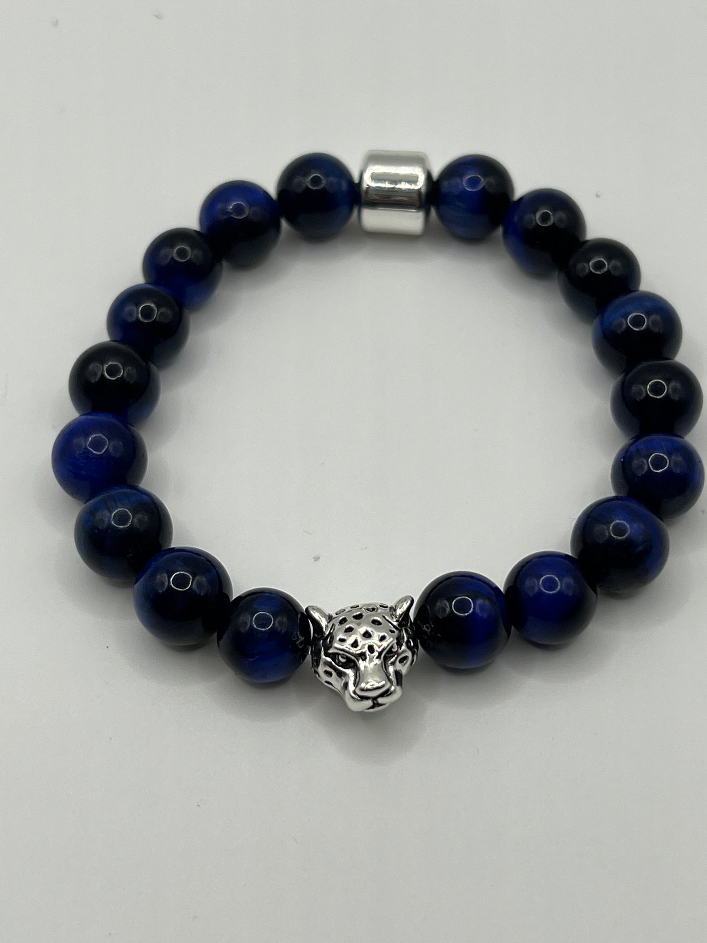 Men’s Blue Lapiz Tigers Eye Bracelet 10mm