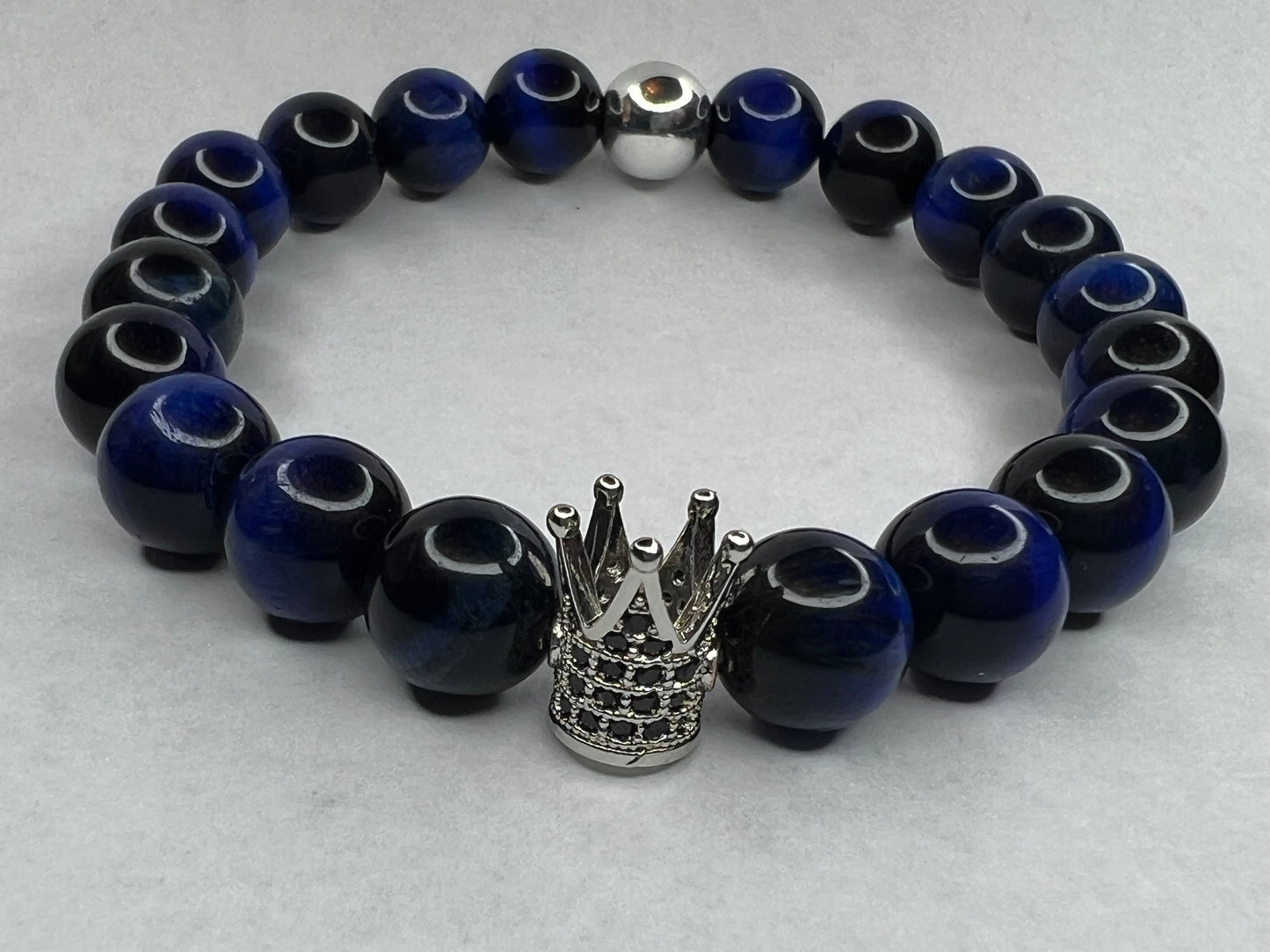 Men’s Blue Tigers Eye Bracelet 10 MM