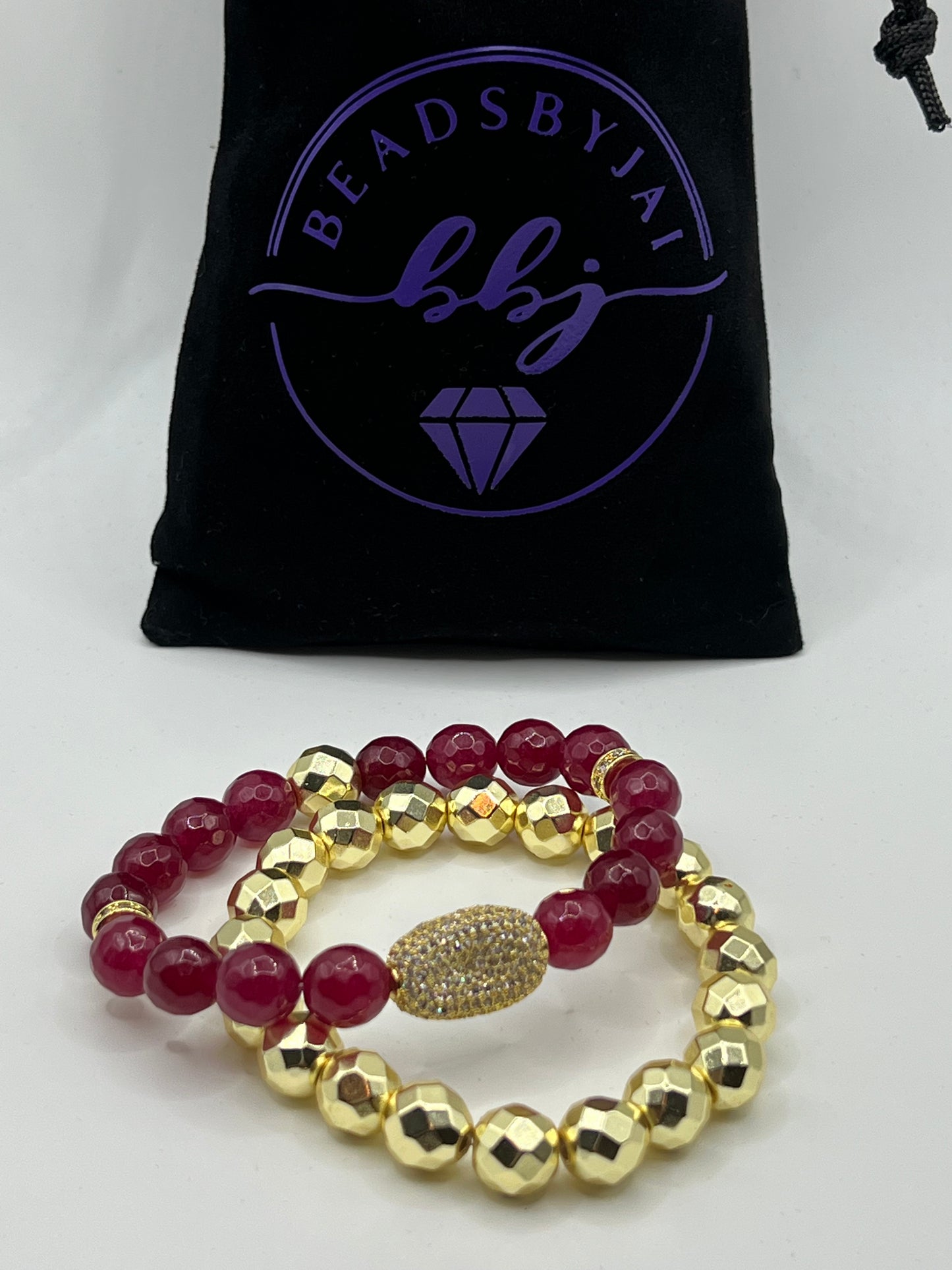 Women’s Cranberry Jade/Yellow Tigers Eye Stack