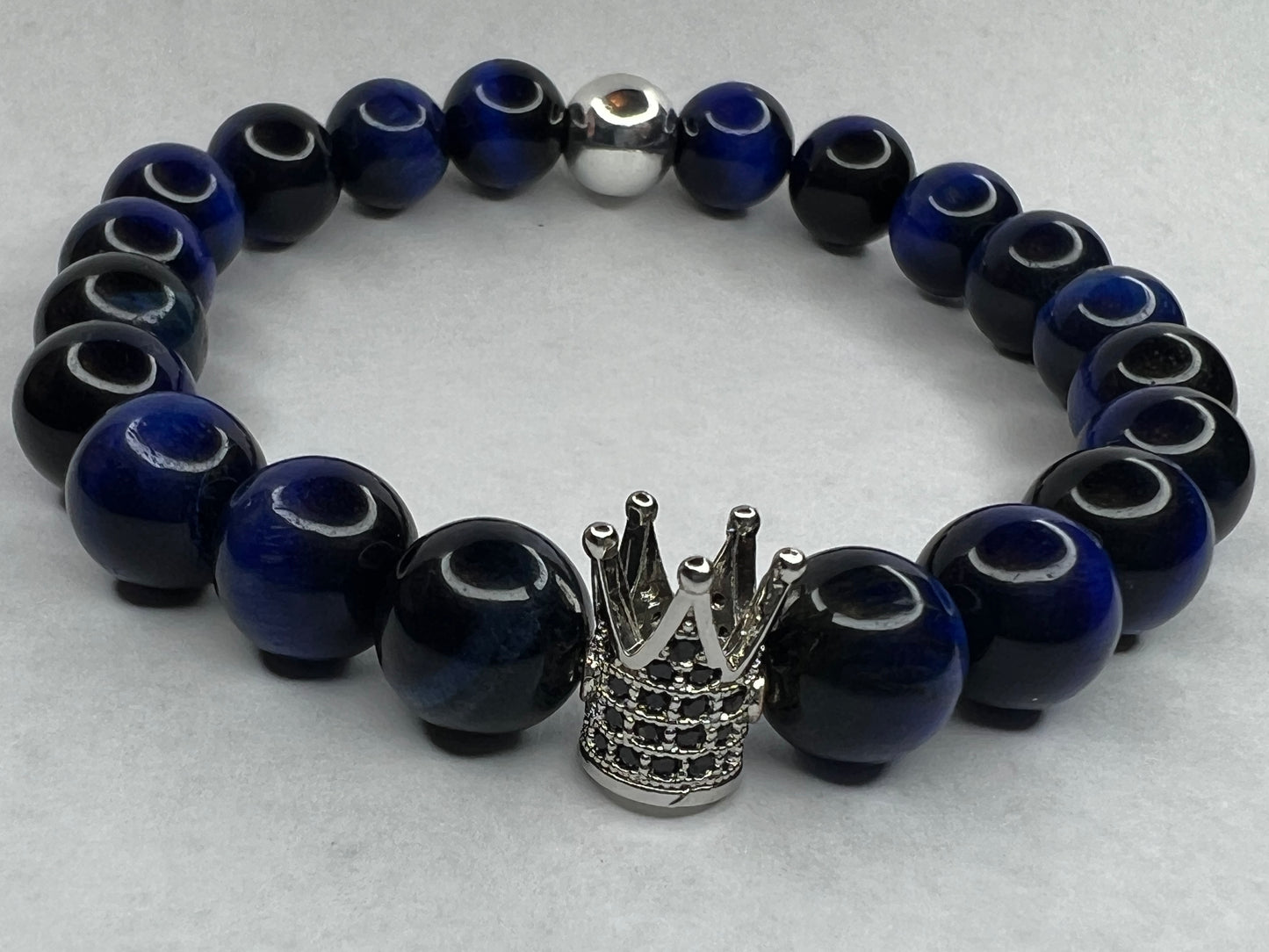 Men’s Blue Tigers Eye Bracelet 10 MM