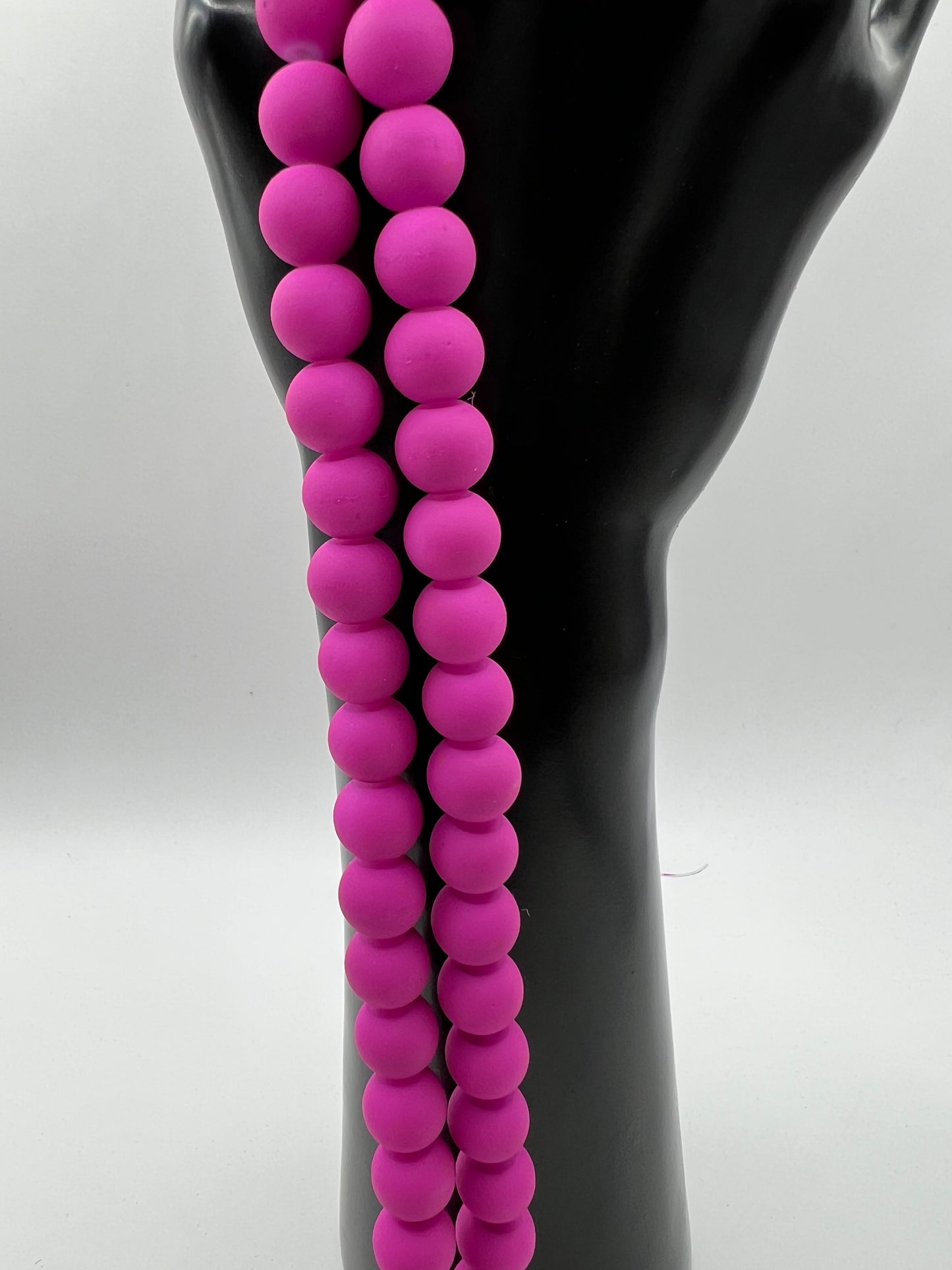 10MM Rubber Matte Finish Glass Beads (10 Colors)