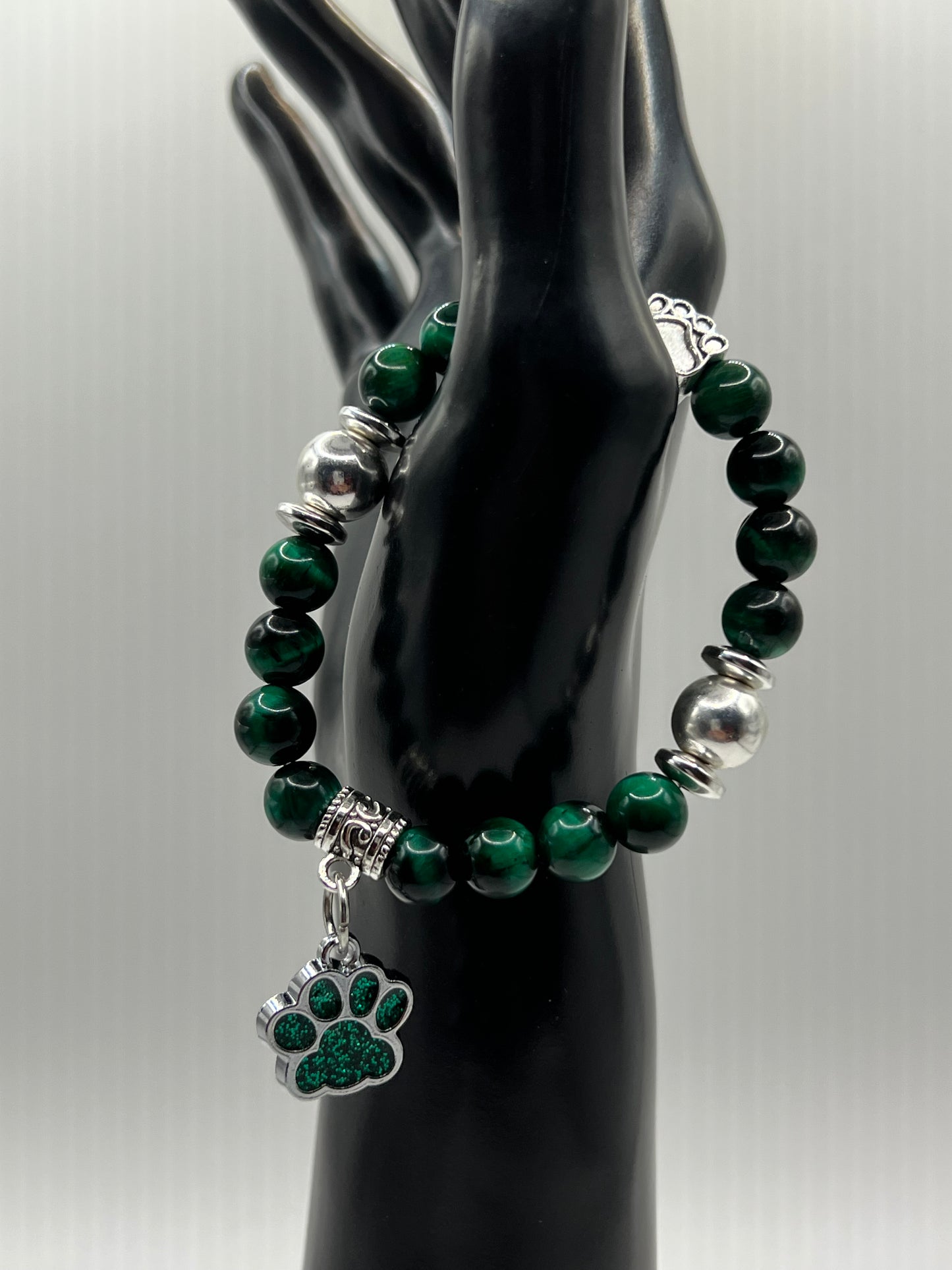 Green Tigers Eye Paw Print