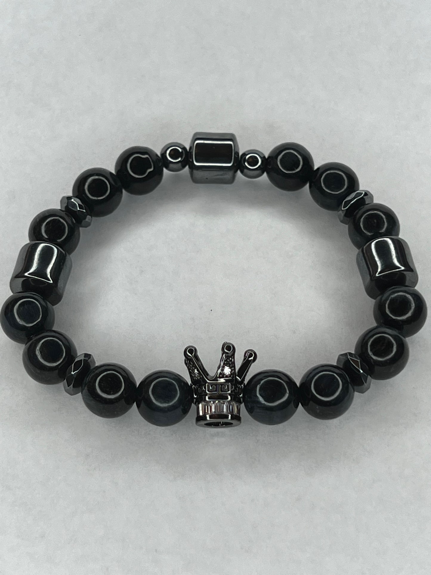 Men’s Black Tigers Eye & Hematite Bracelet 10 MM