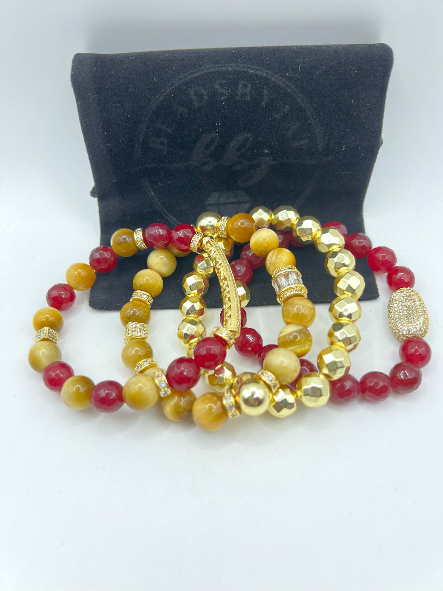 Women’s Cranberry Jade/Yellow Tigers Eye Stack