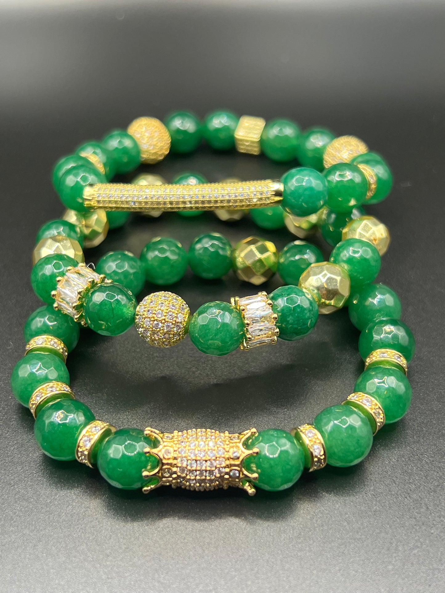 10MM Women’s Emerald Green Jade Bracelets