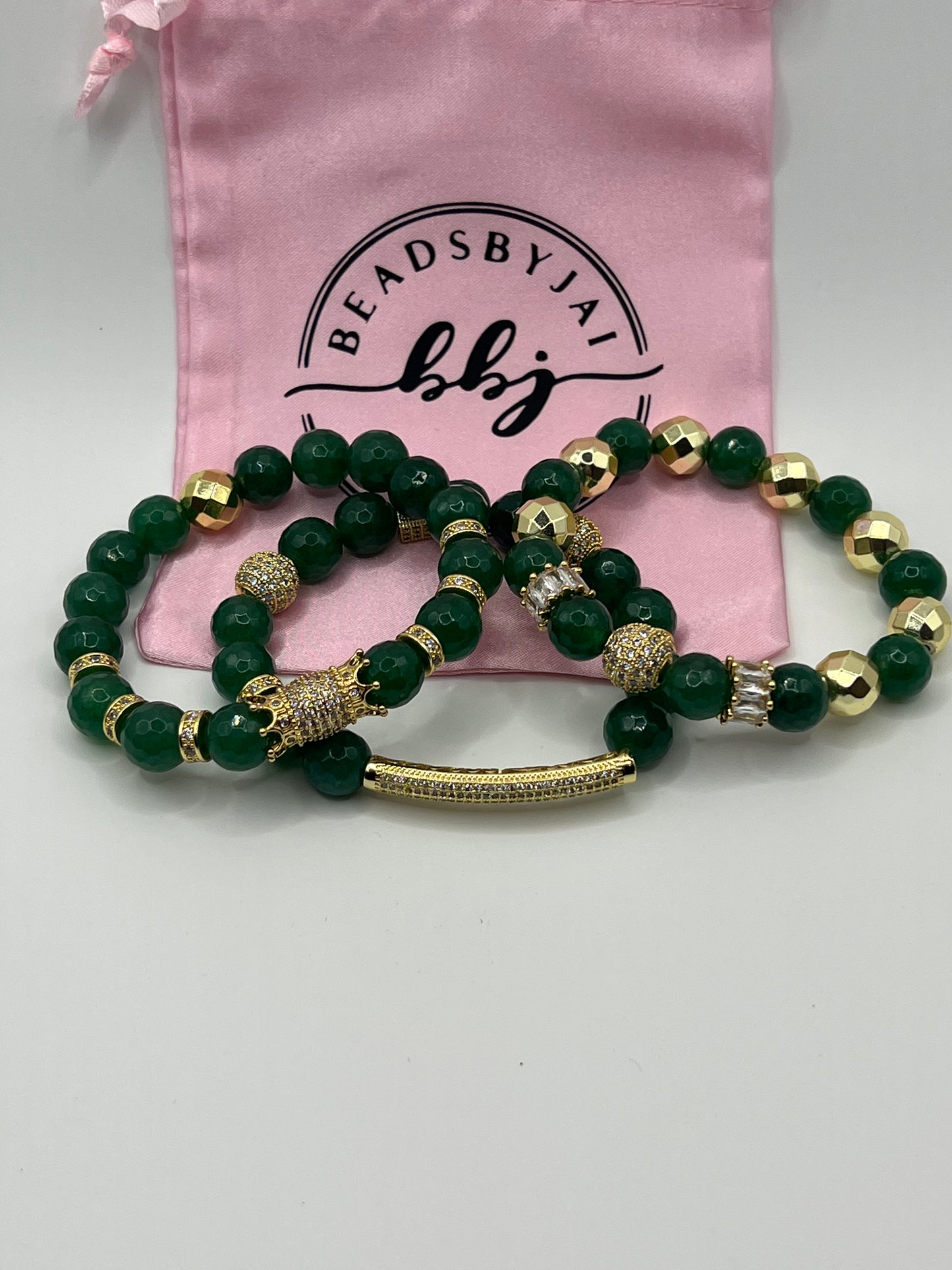 10MM Women’s Emerald Green Jade Bracelets