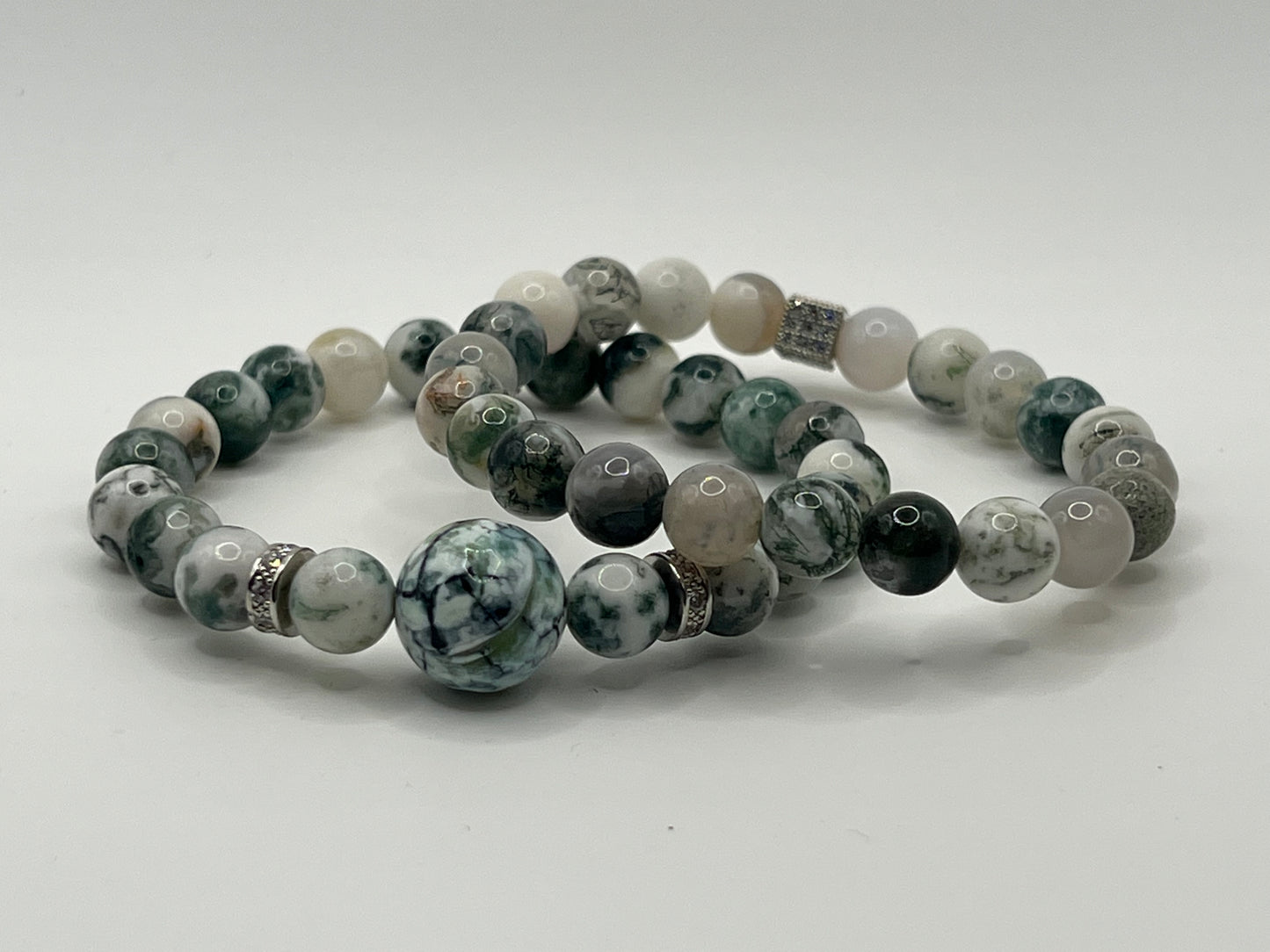 8MM Unisex Tree Agate bracelets