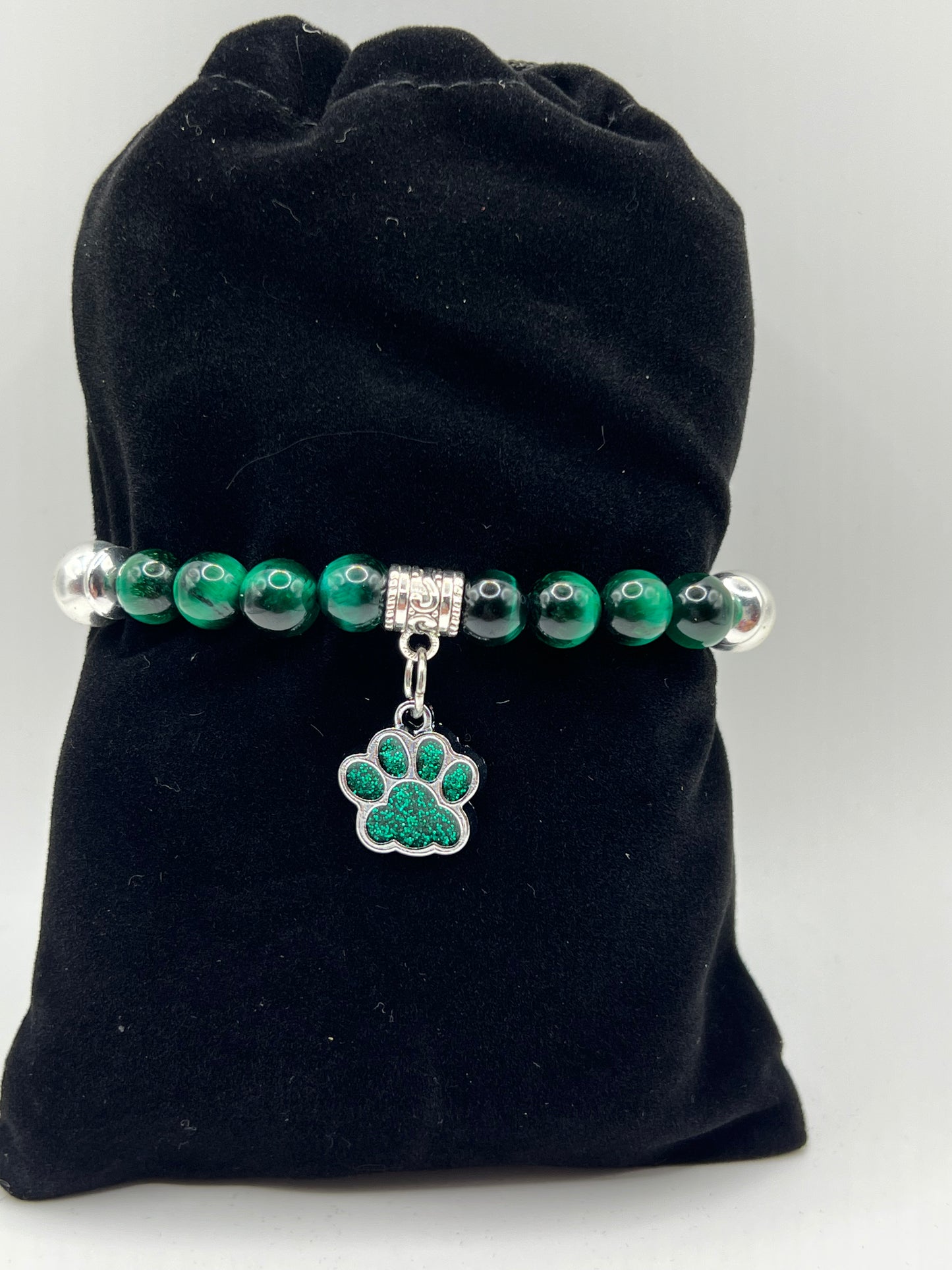 Green Tigers Eye Paw Print