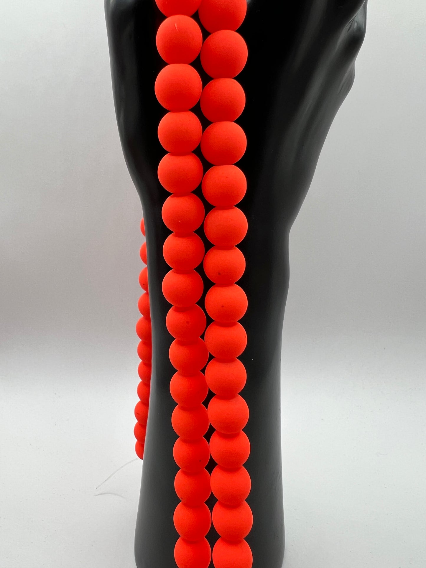 10MM Rubber Matte Finish Glass Beads (10 Colors)