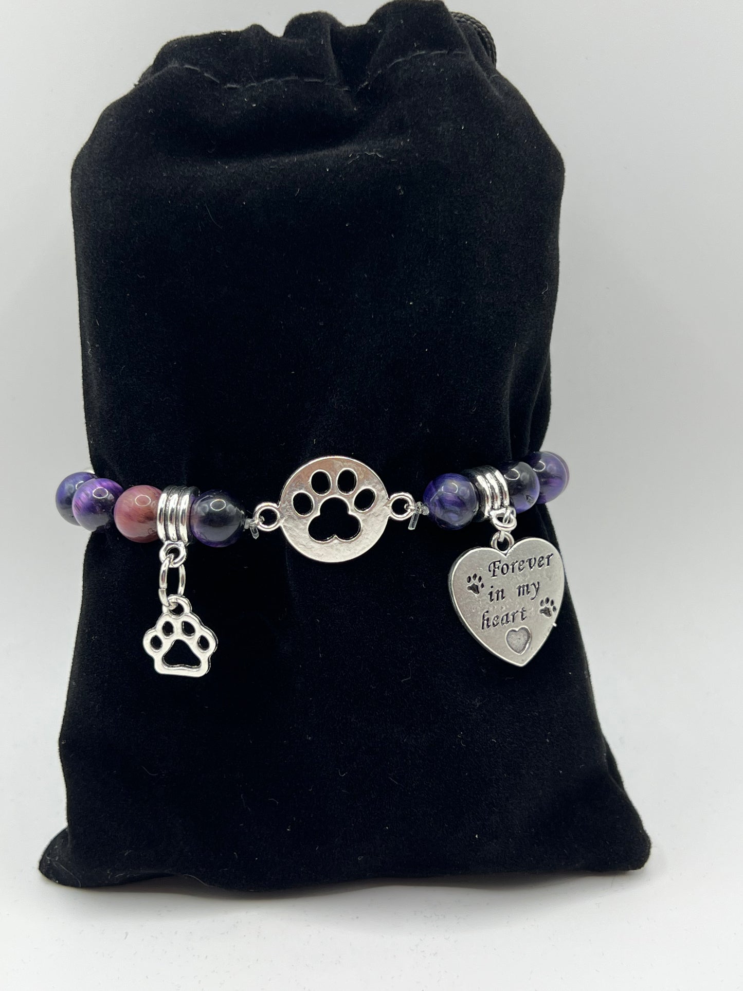 Purple Tigers Eye Paw Print