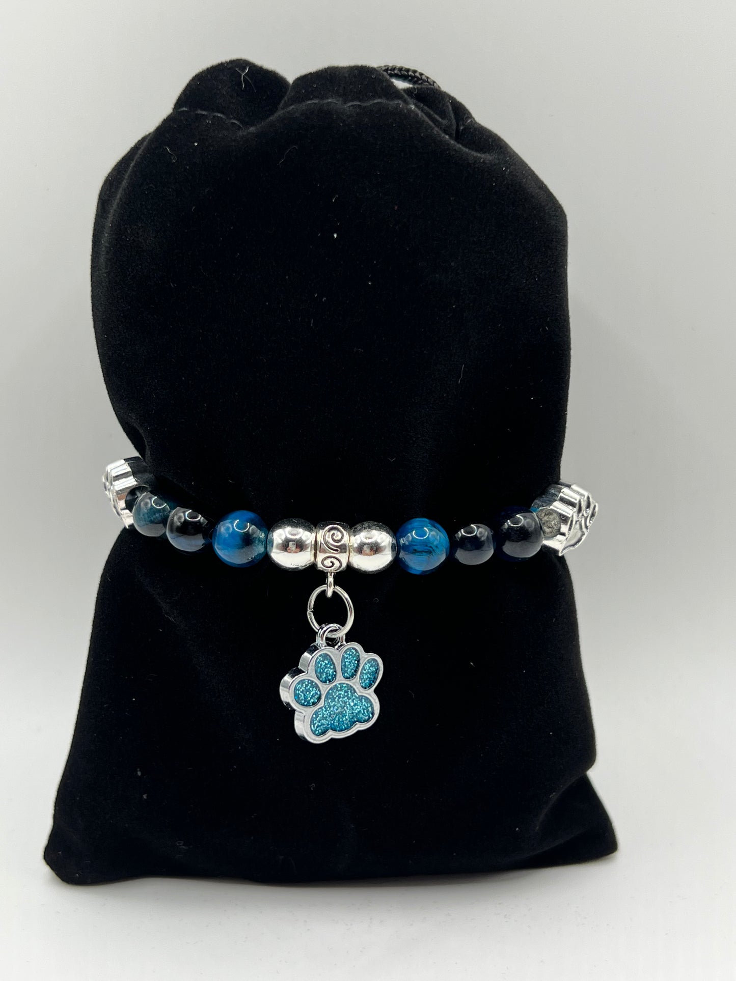 Turquoise Tigers Eye Paw Print