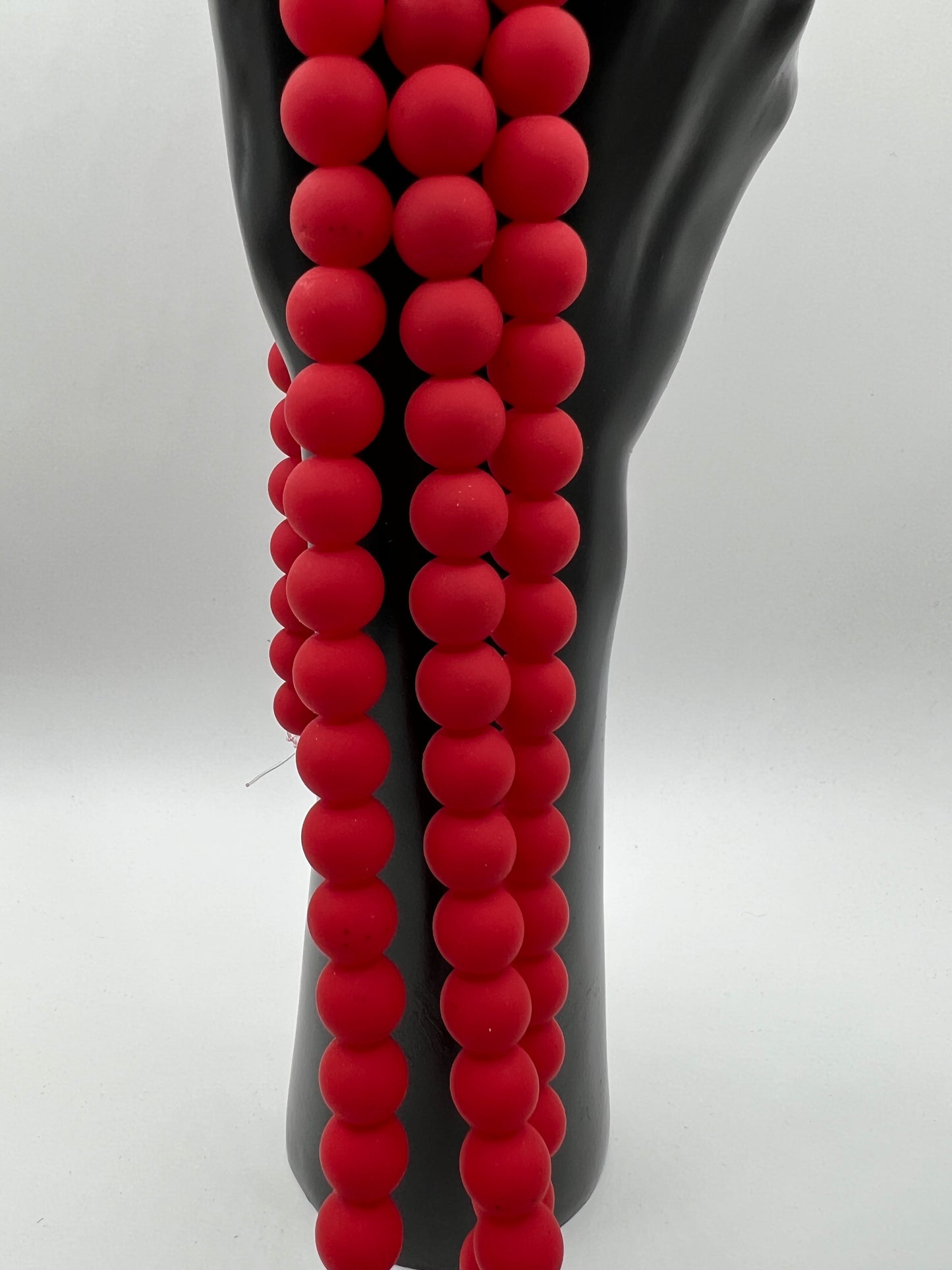 10MM Rubber Matte Finish Glass Beads (10 Colors)